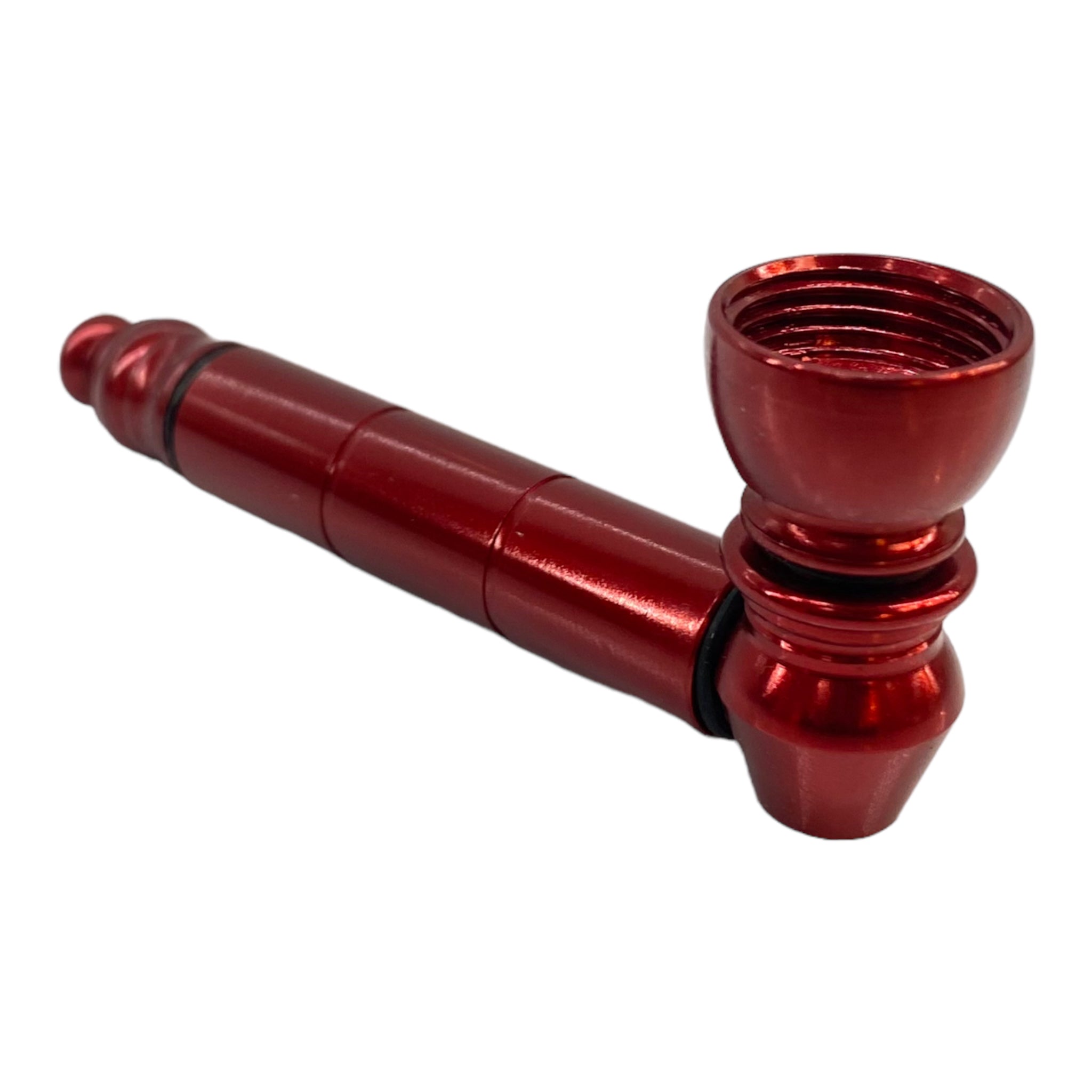 Metal weed and tobbaco pipe red basic metal pipe with small chamber for sale free shipping