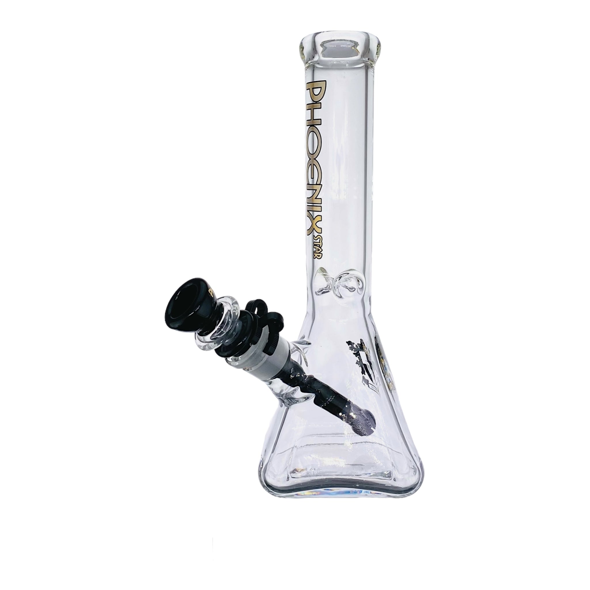 Phoenix Glass 10 Inch Square Base Clear Bong Black