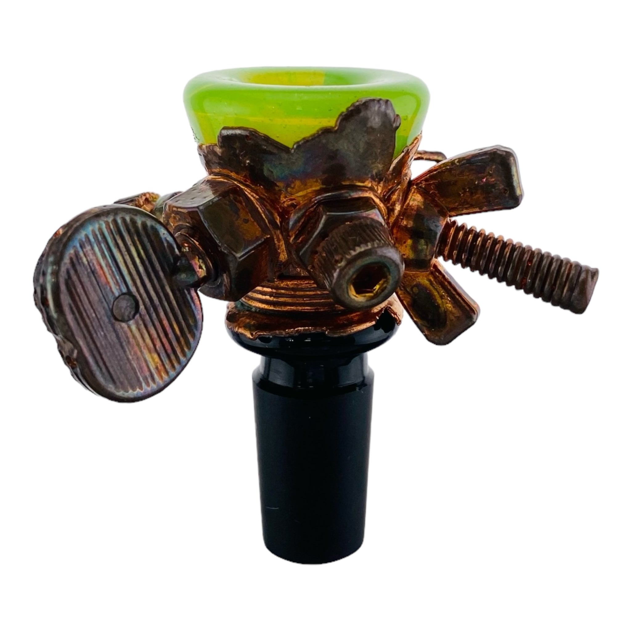 Snic Barnes Glass Copper Electroformed 14mm Bowl With Slyme Green for sale