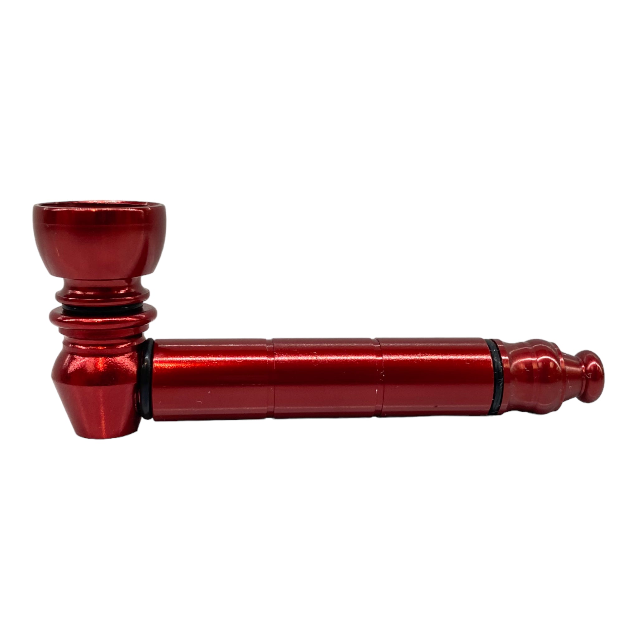 Metal weed and tobbaco pipe red basic metal pipe with small chamber for sale free shipping