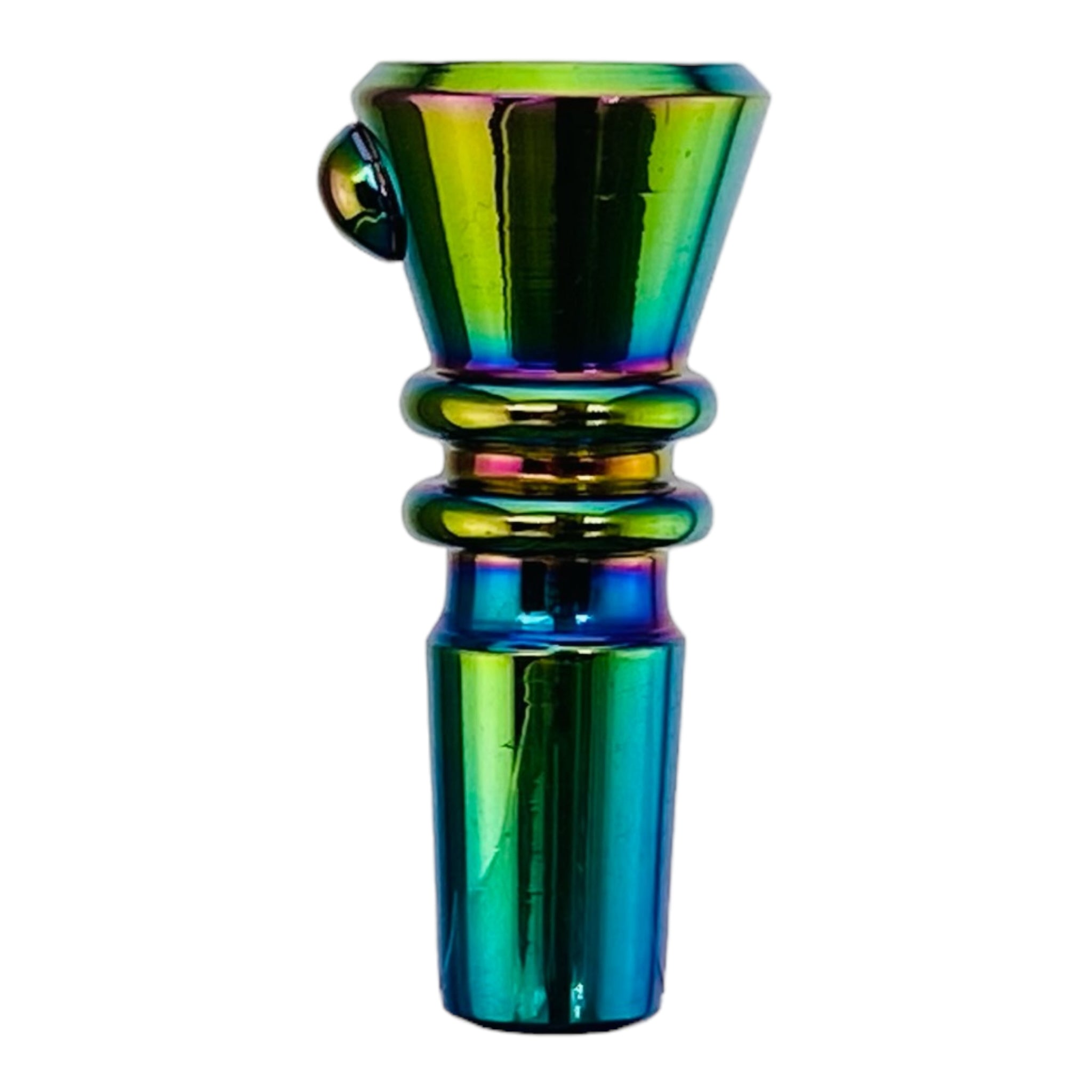 14mm Flower Bowl - Martini Funnel Bong Bowl Piece - Green Rainbow