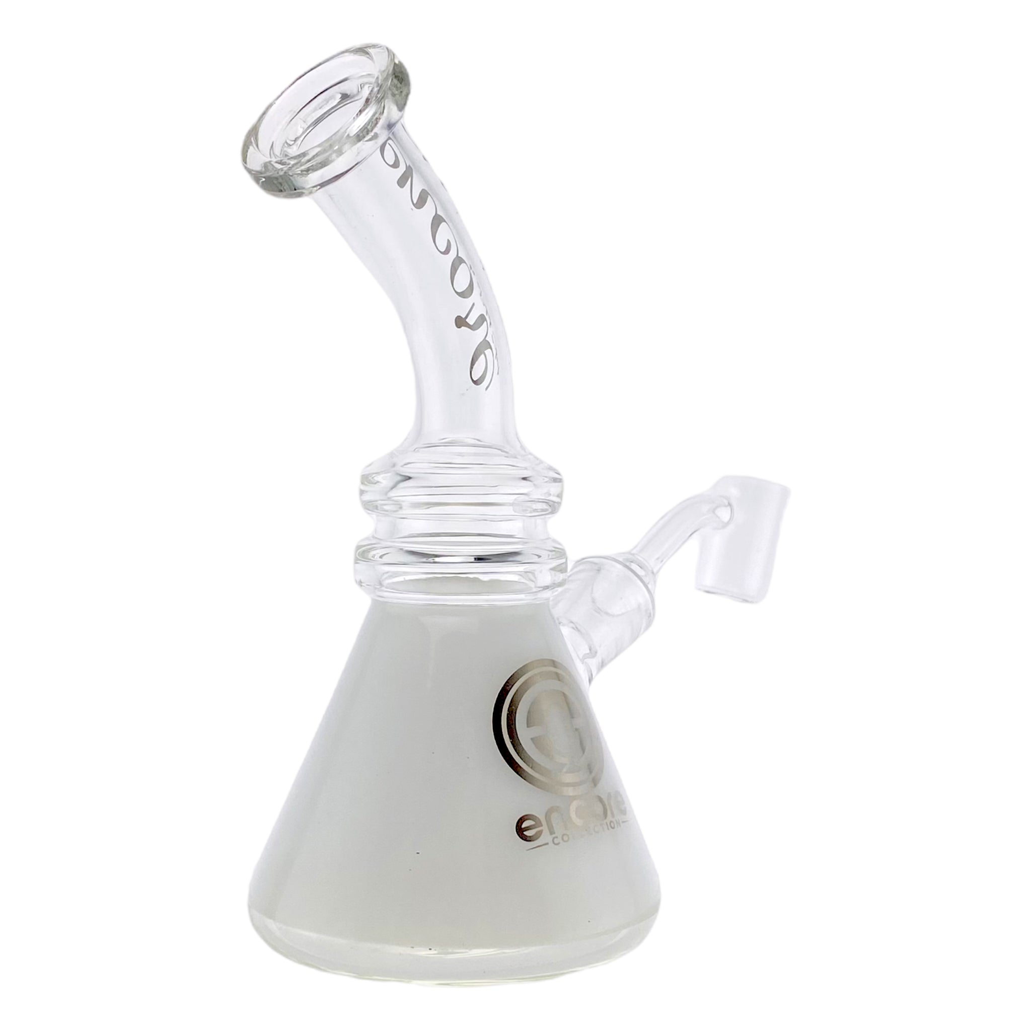 best cute cheap Encore Glass - Beaker Base Dab Rig Bent Mouthpiece And White Base