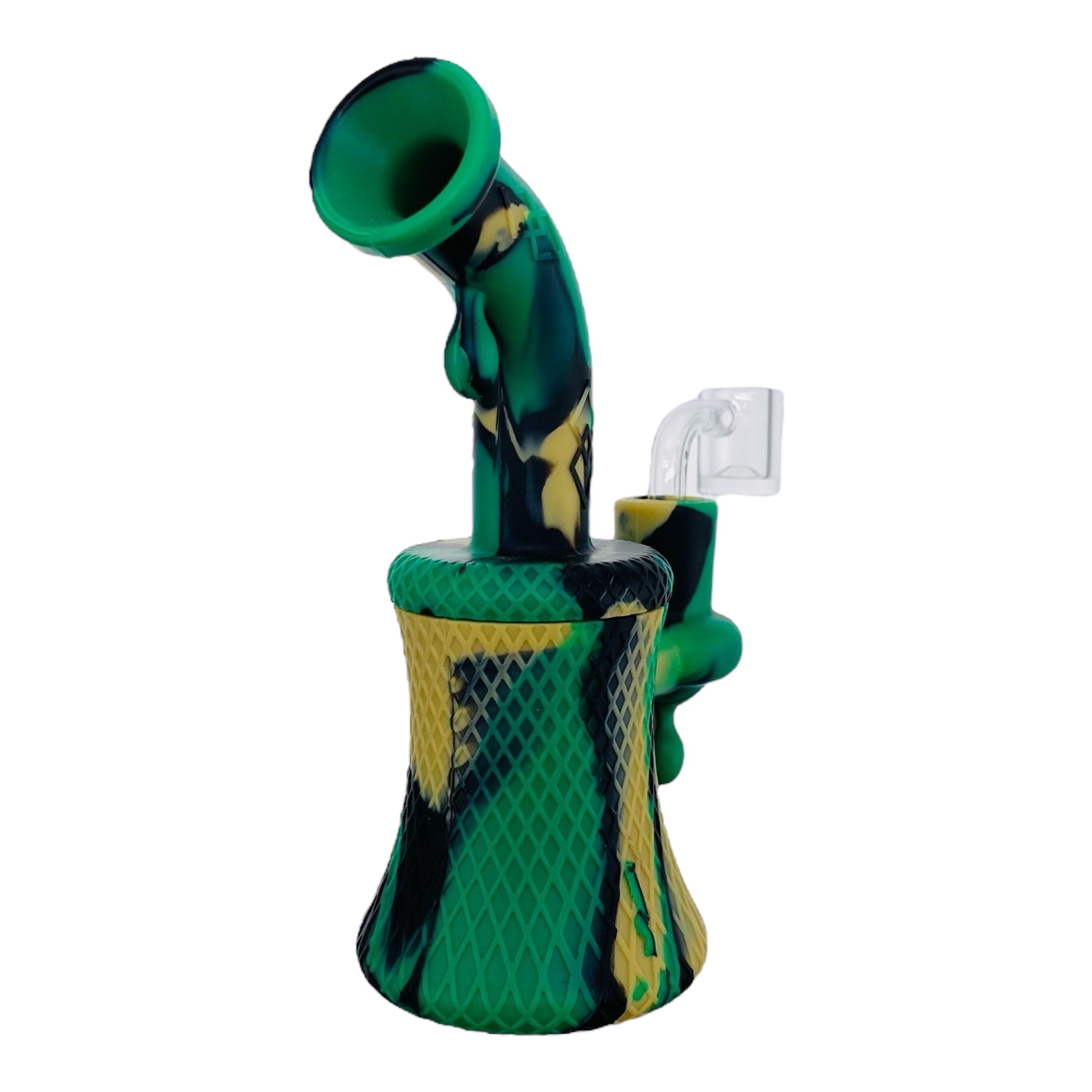 Small Silicone Dab Rig Green And Black