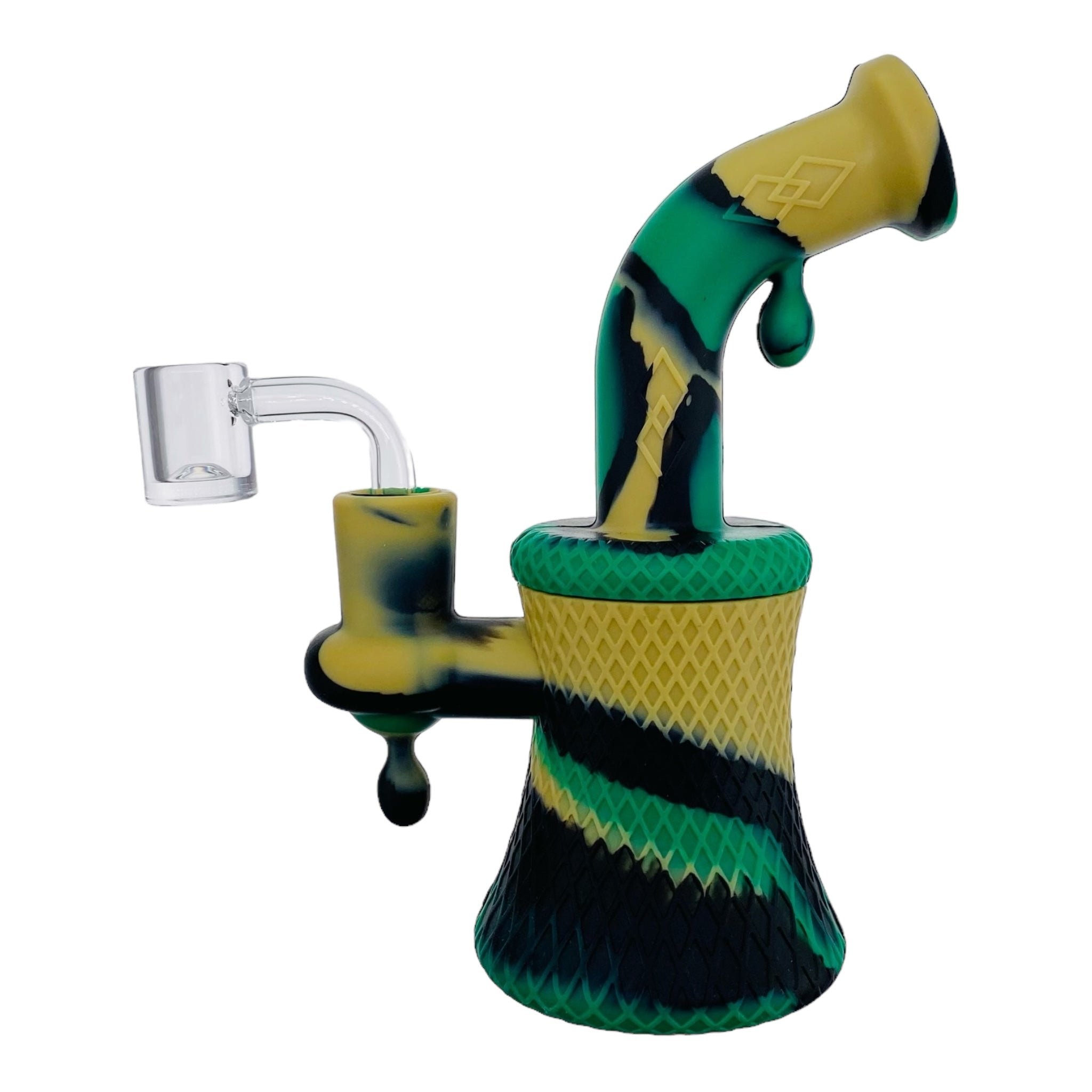 Small Silicone Dab Rig Green And Black