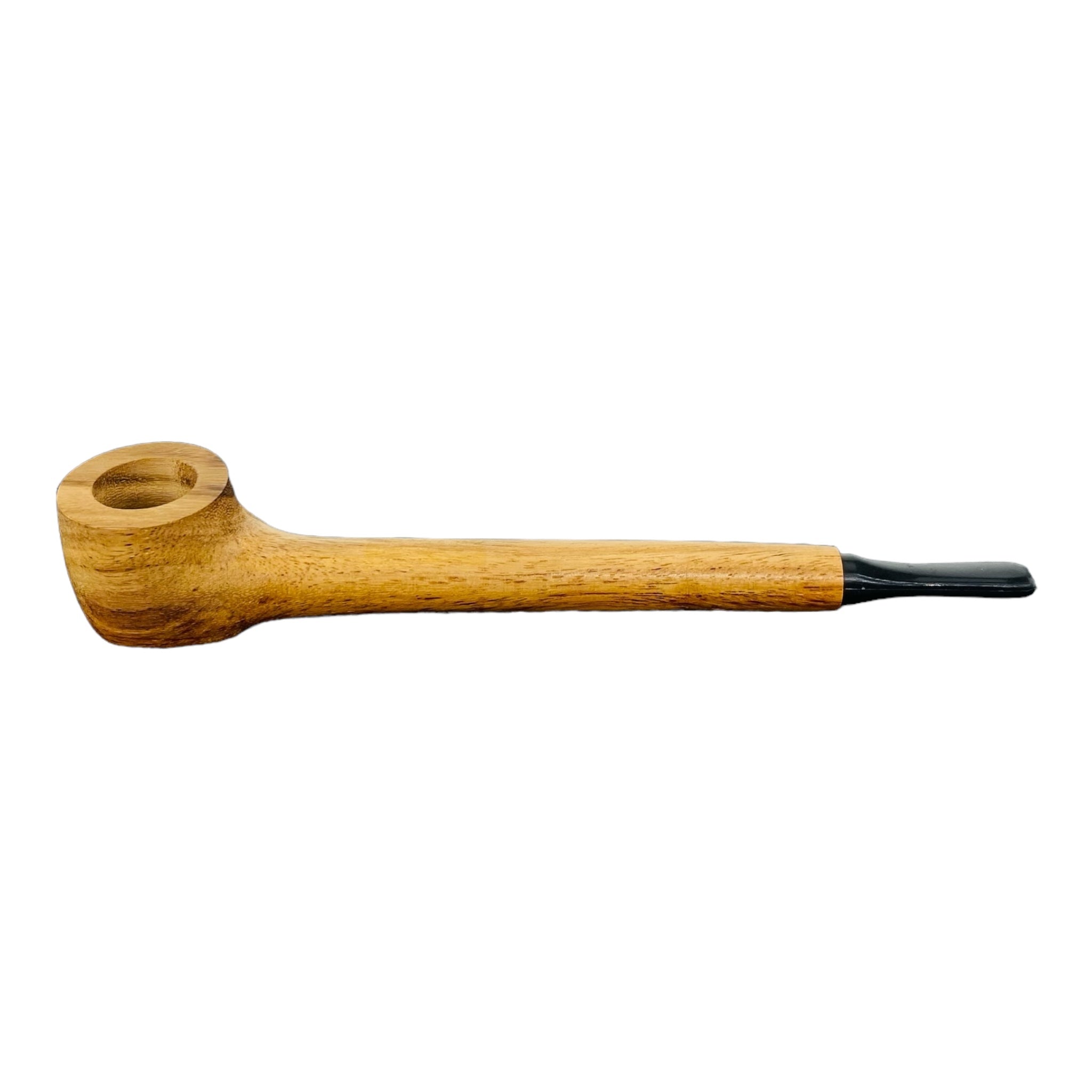 Wood Hand Pipe - Simple Skinny Long Stem Wood Pipe With Plastic Mouthpiece