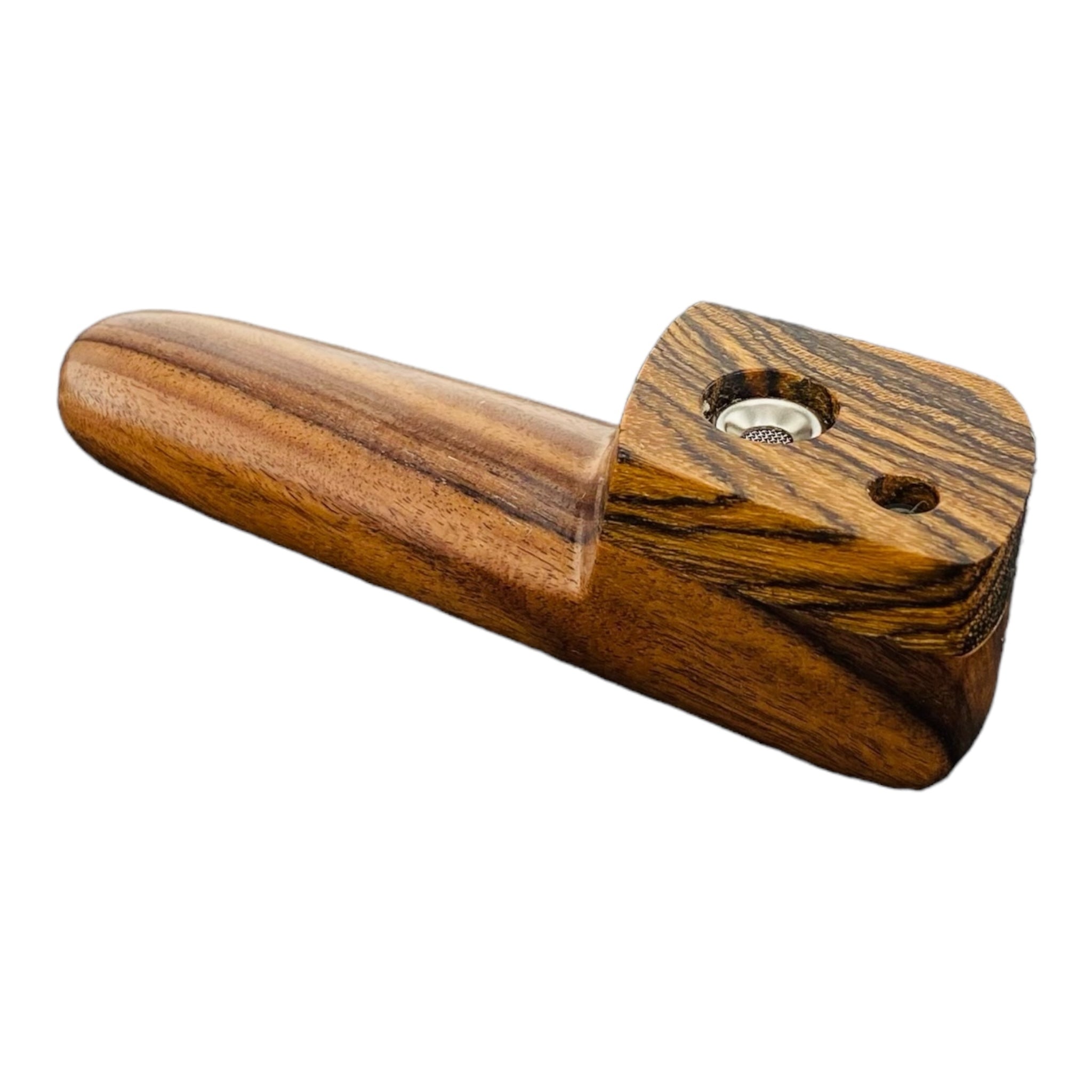 Wood Hand Pipe - Smooth Tombstone Hand Pipe With Vented Lid