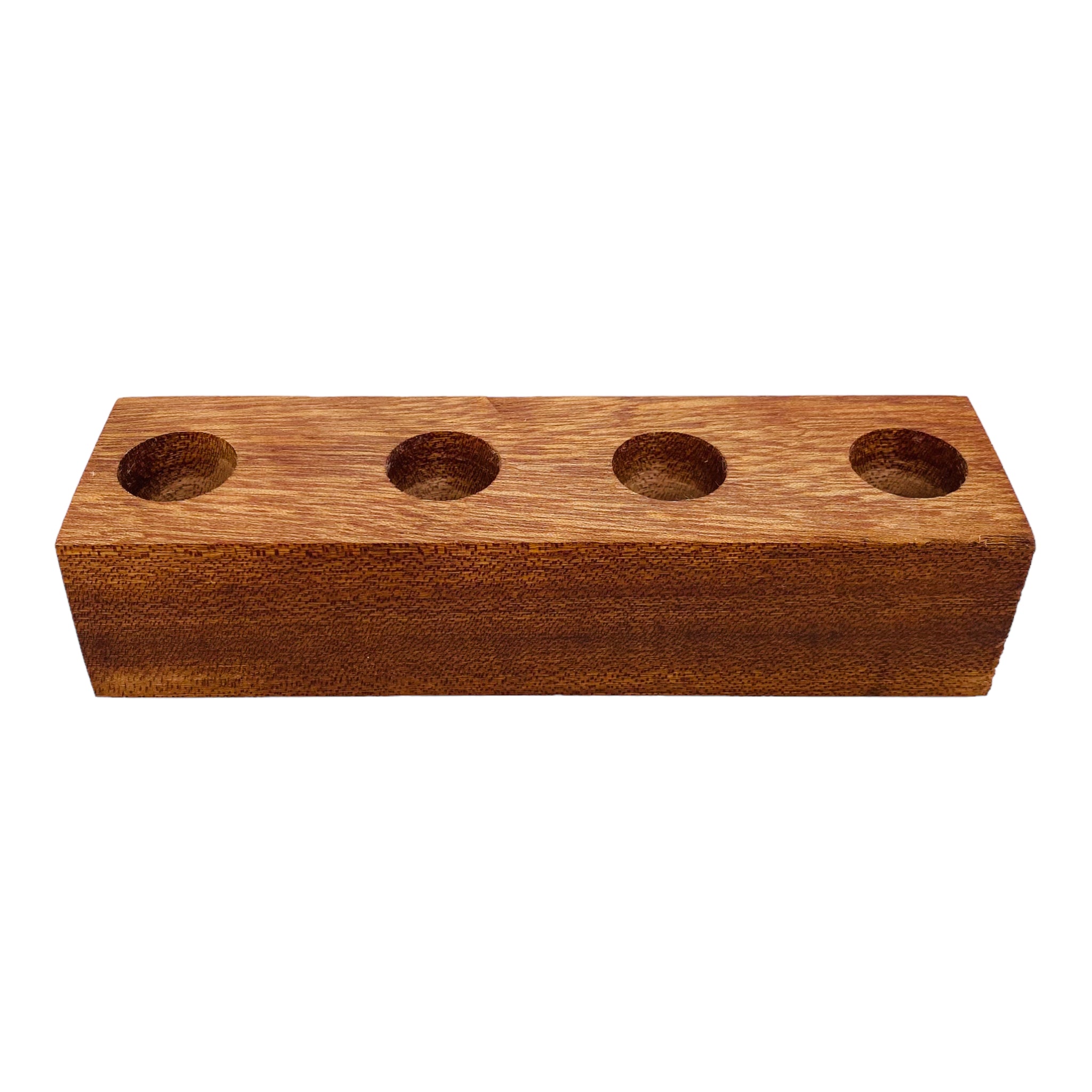 4 Hole Wood Display Stand Holder For 18mm Bong Bowl Pieces Or Quartz Bangers - Mahogany