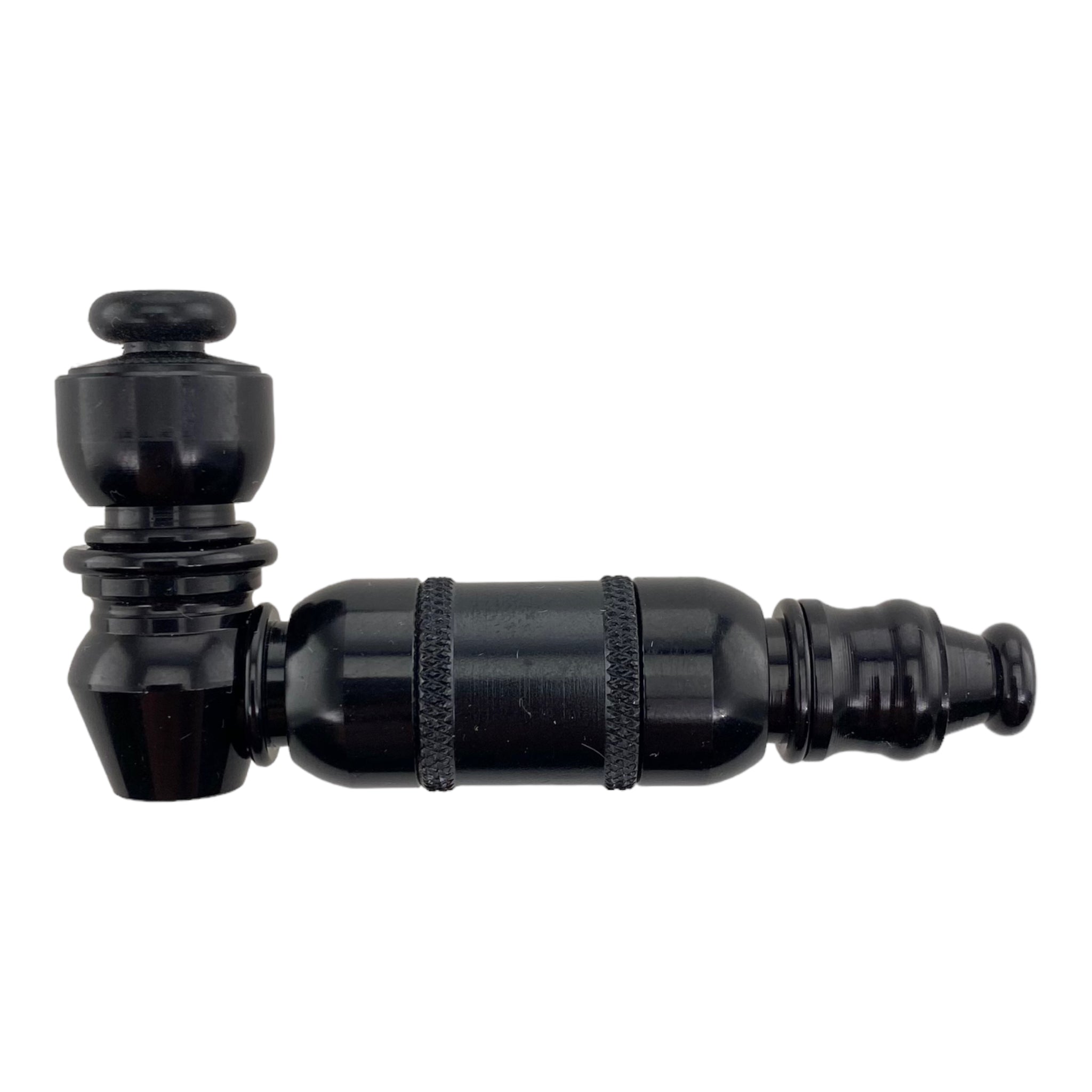 black cheap Metal Hand Pipes Anodized Zinc Aluminum Extended Mini Chamber Hand Pipe With Cap