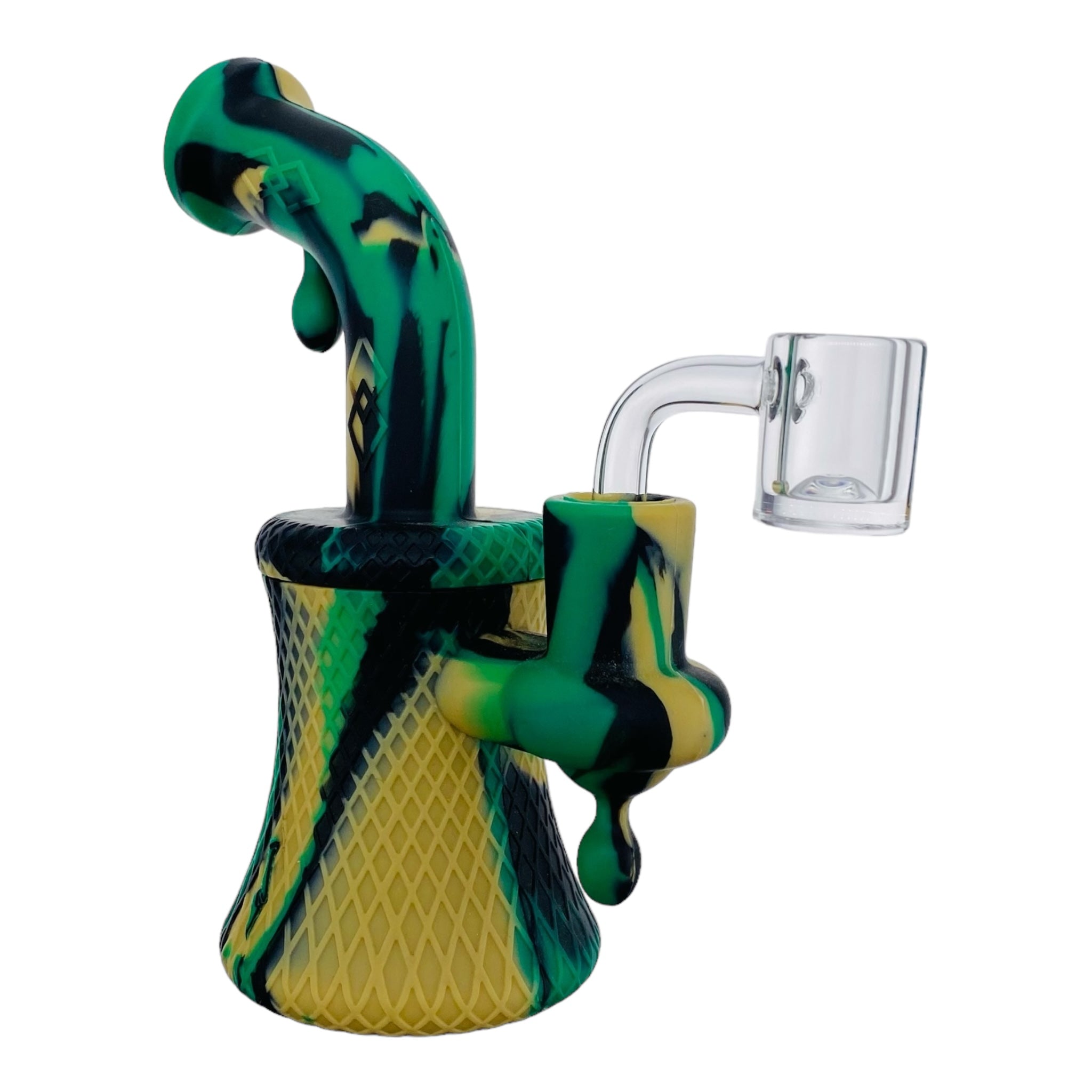 Small Silicone Dab Rig Green And Black