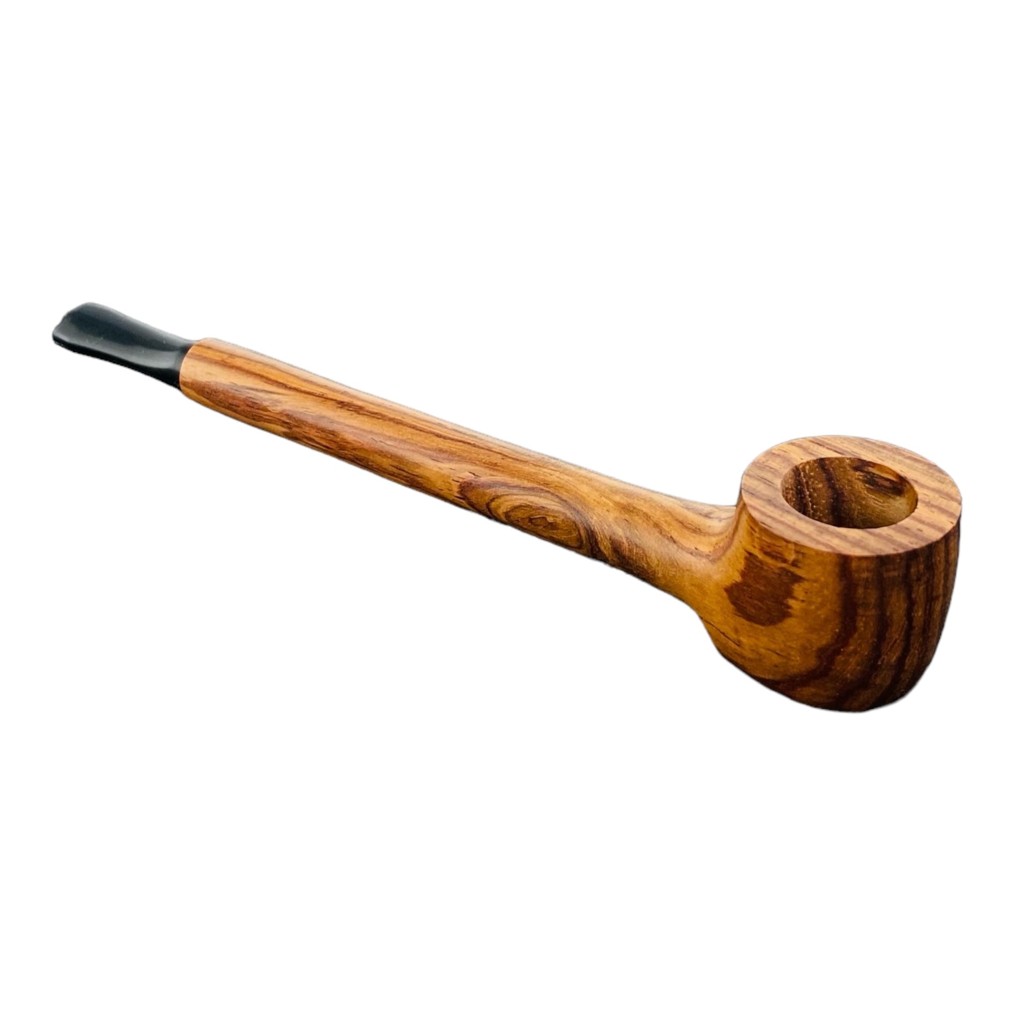 Wood Hand Pipe - Simple Skinny Long Stem Wood Pipe With Plastic Mouthpiece