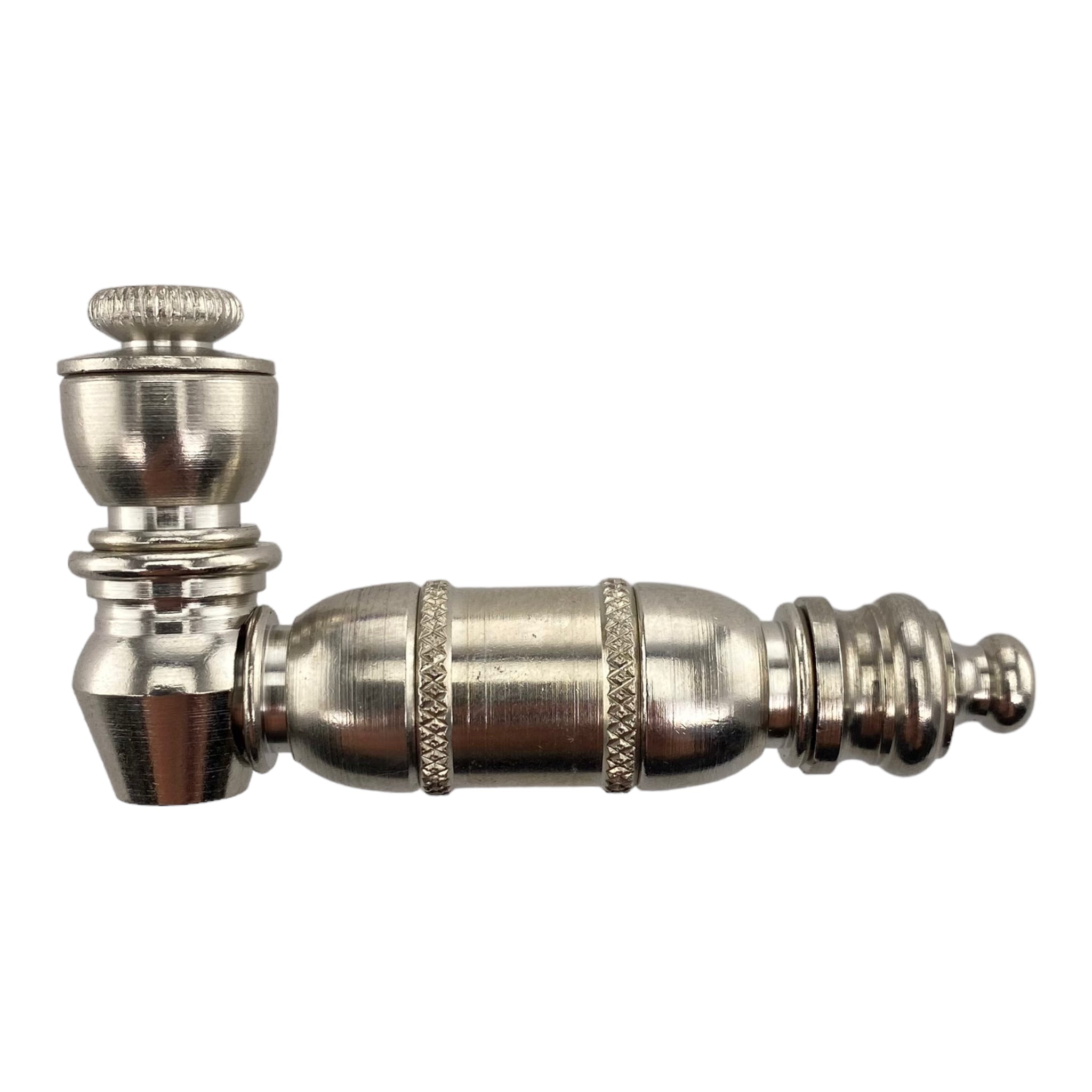 silver cheap Metal Hand Pipes Anodized Zinc Aluminum Extended Mini Chamber Hand Pipe With Cap