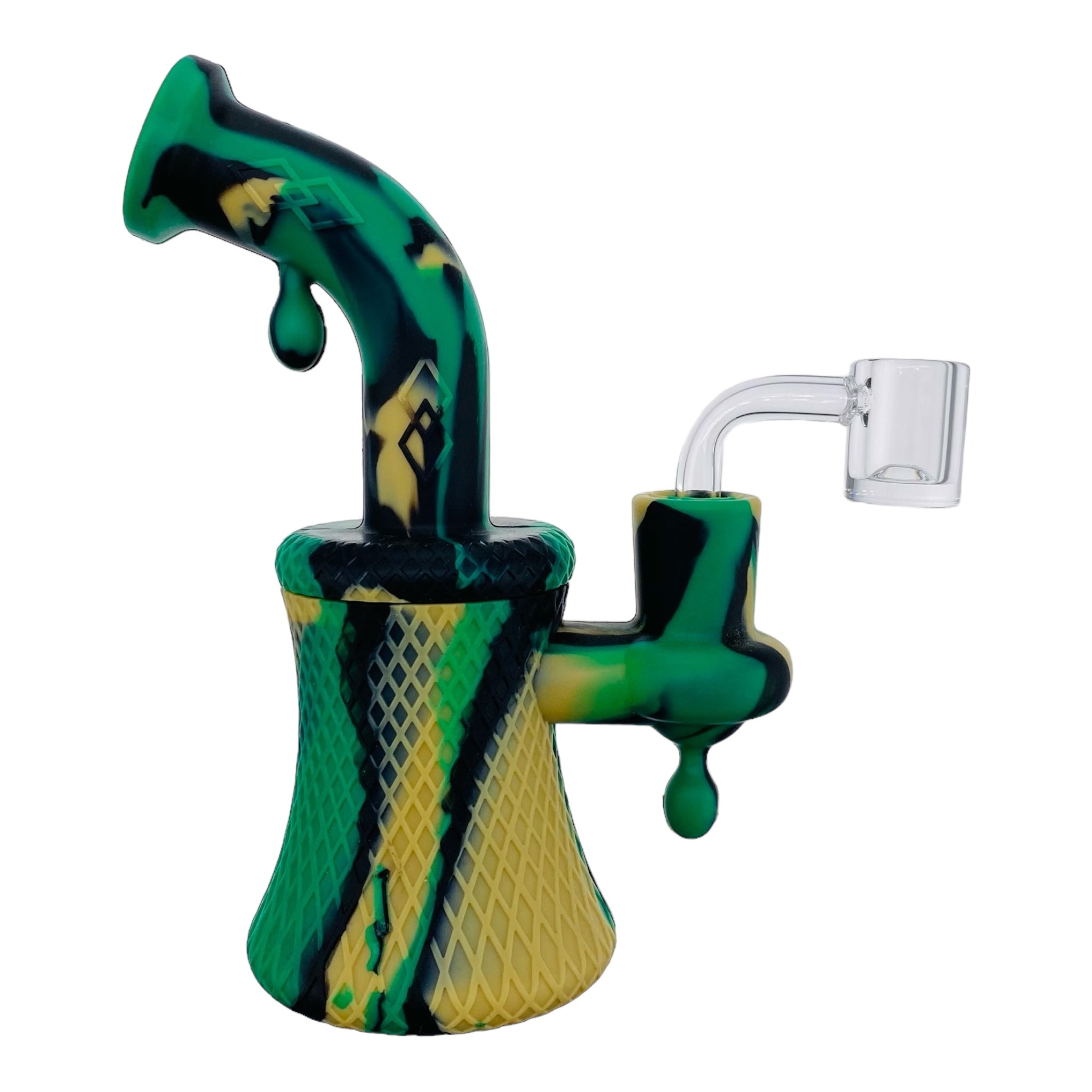 Small Silicone Dab Rig Green And Black