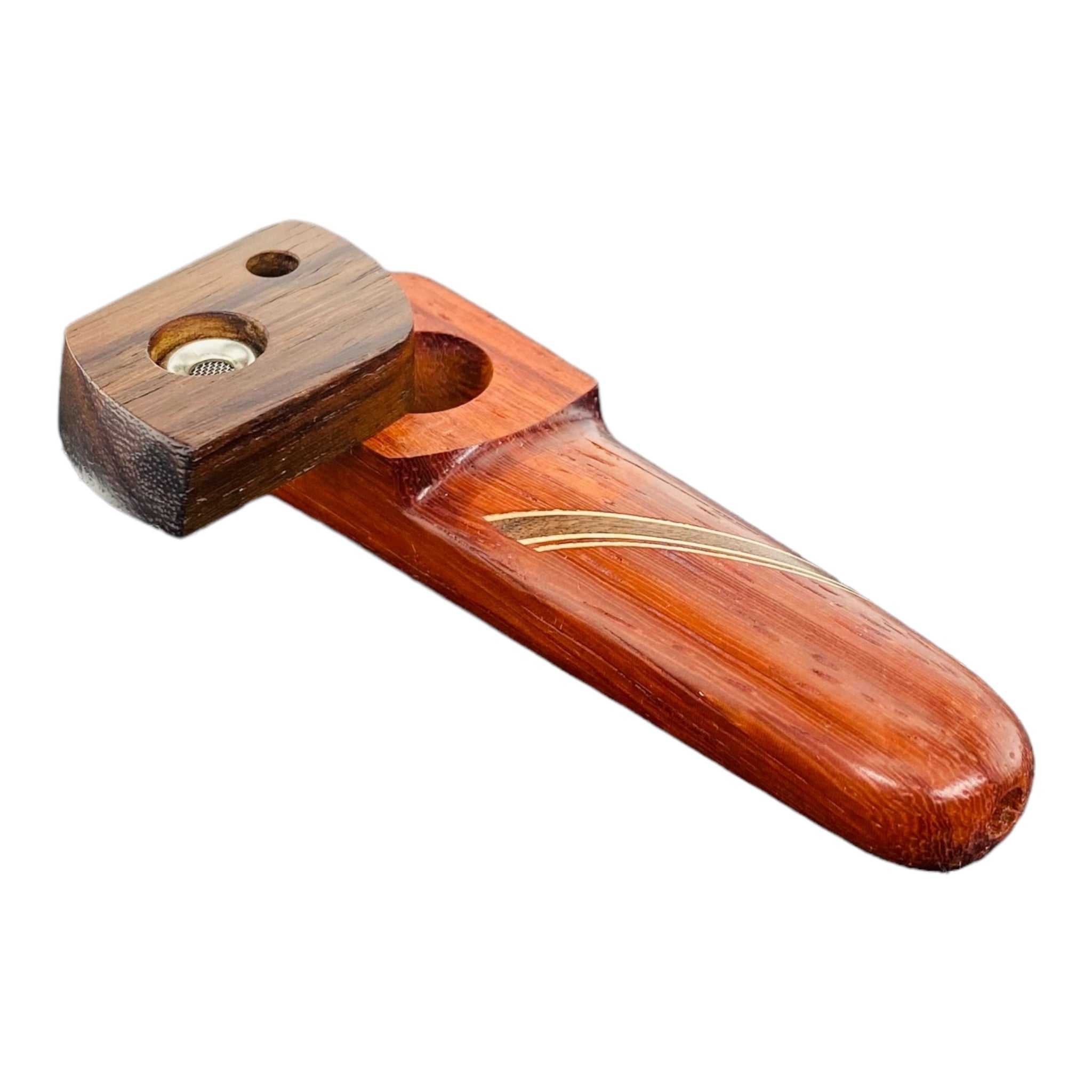 Wood Hand Pipe - Smooth Tombstone Hand Pipe With Vented Lid