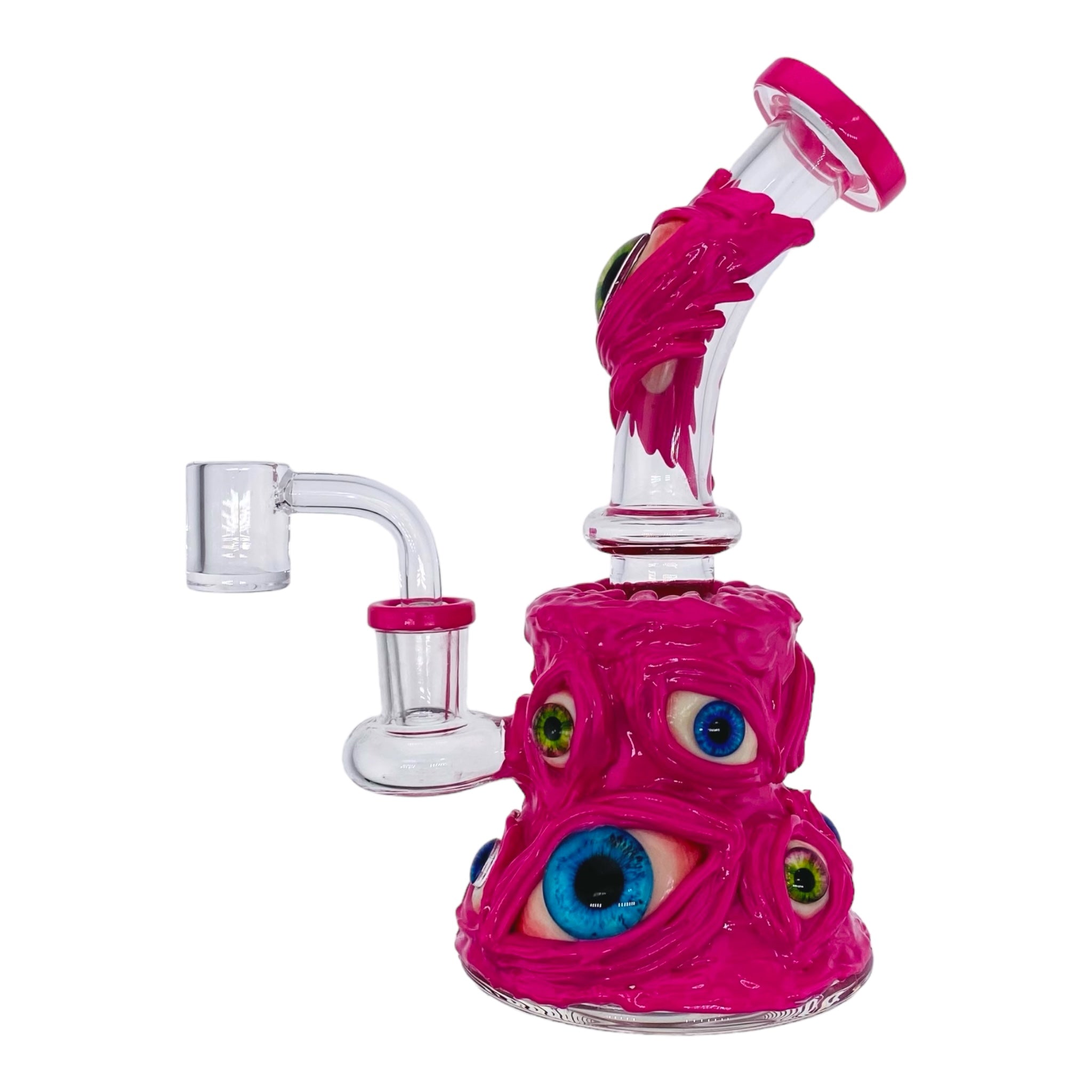 cute small best Pink Wandering Eye Monster Dab Rig for sale