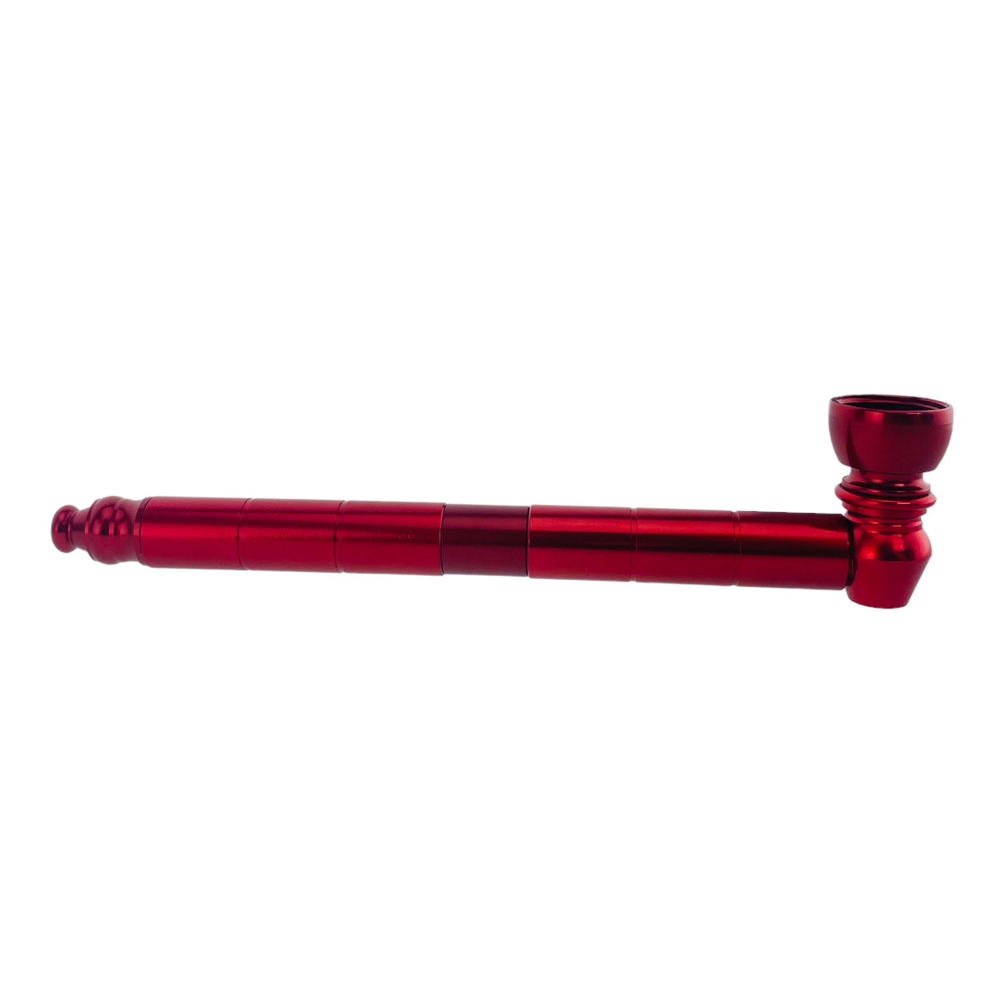 6 inch long Metal Hand Pipes - Red Long Stem Aluminum Metal Pipe