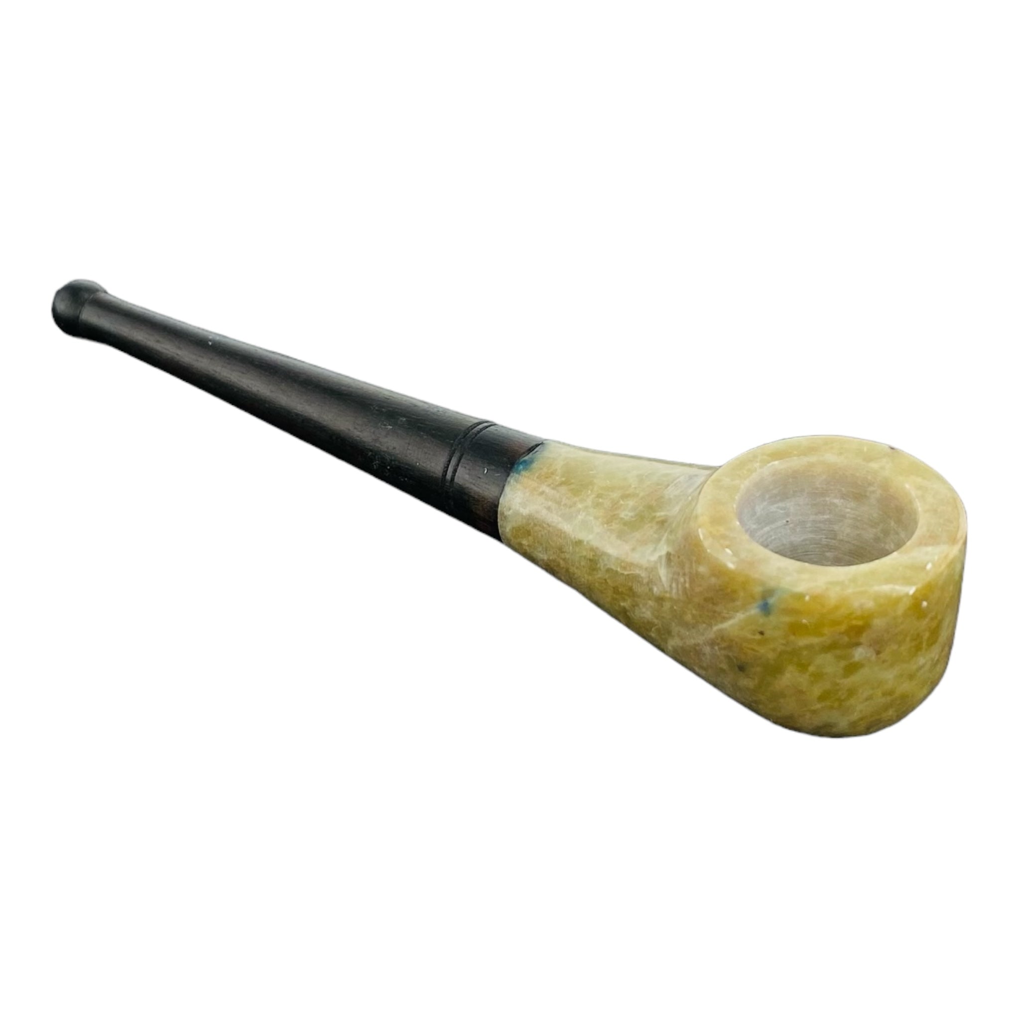 Wood Hand Pipe - Medium Size Wood And Stone Hand Pipe