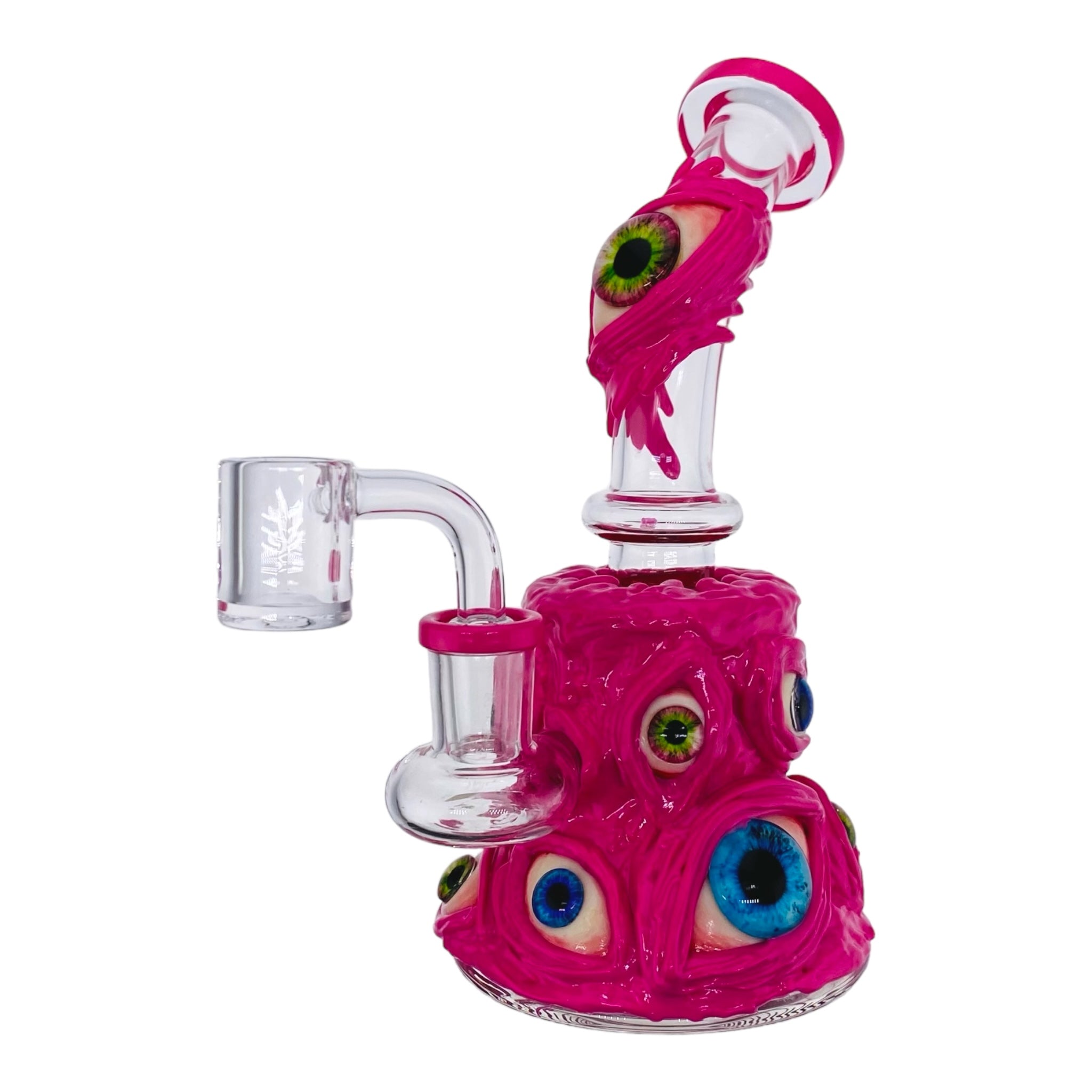 cute small best Pink Wandering Eye Monster Dab Rig for sale