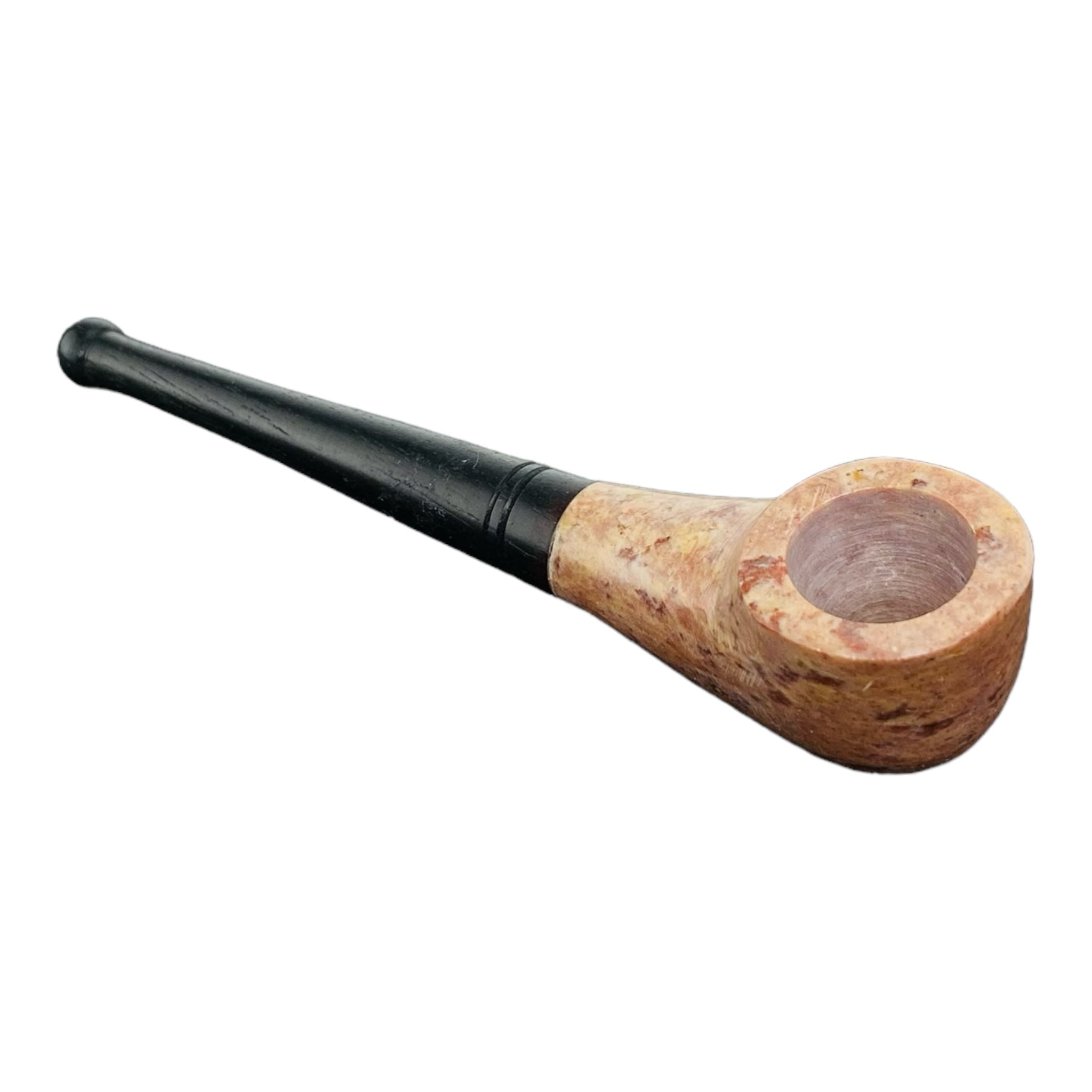 Wood Hand Pipe - Medium Size Wood And Stone Hand Pipe