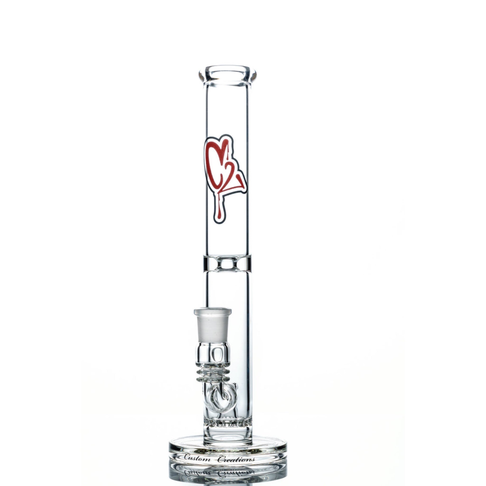 Custom Creations - Tall Clear Bong With Single Ratchet Perc STL1SR