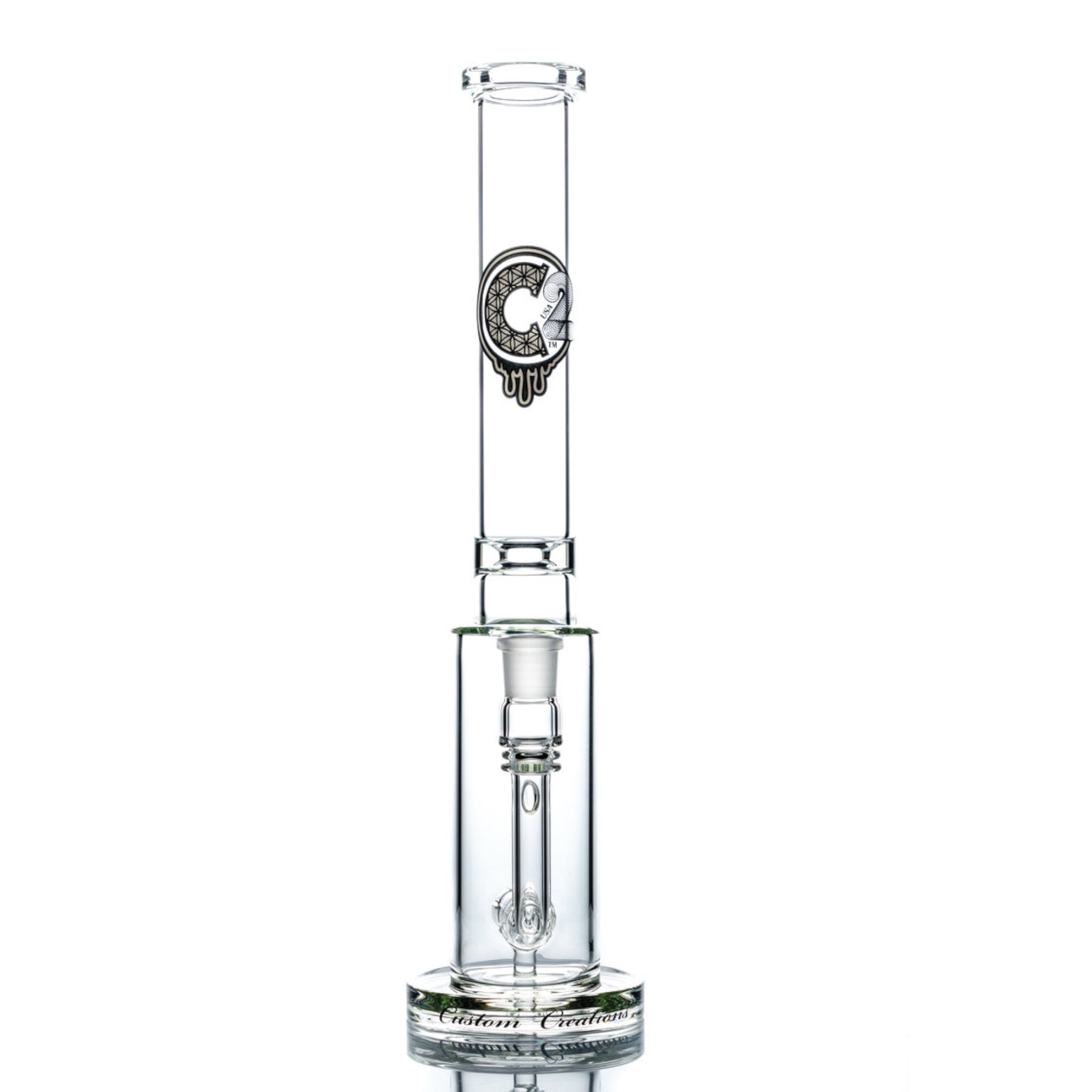 Custom Creations - Tall Clear Bong With Daisy Jet Perc