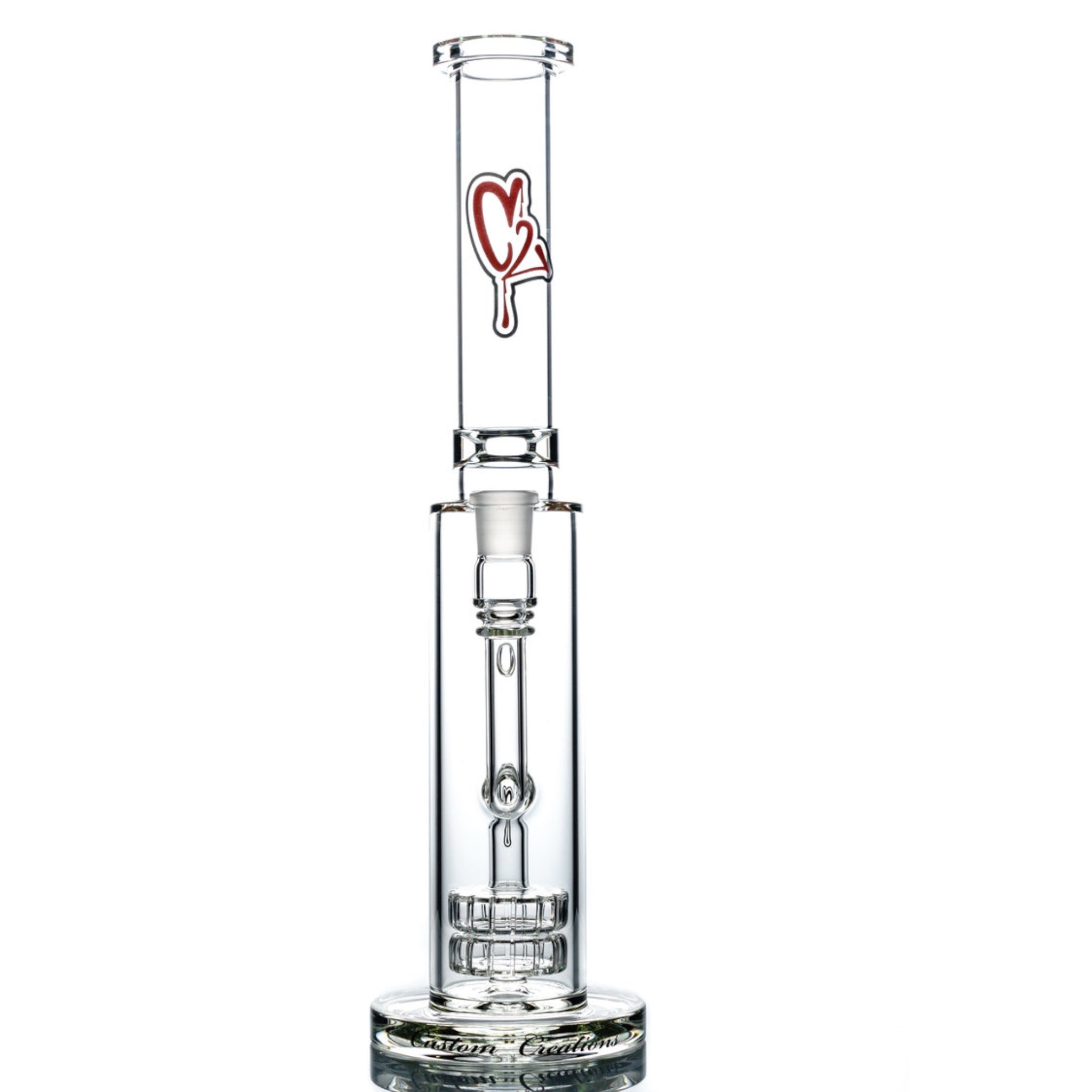 Custom Creations - Tall Bubbler Bong With Double Circ Perc - BRB2WP