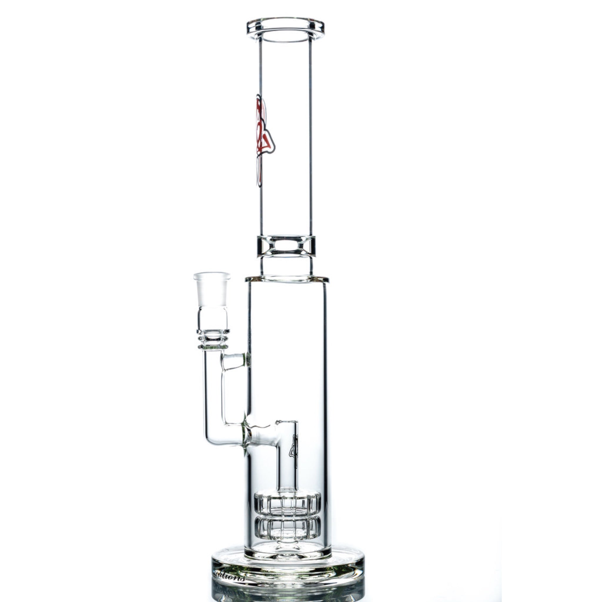 Custom Creations - Tall Bubbler Bong With Double Circ Perc - BRB2WP