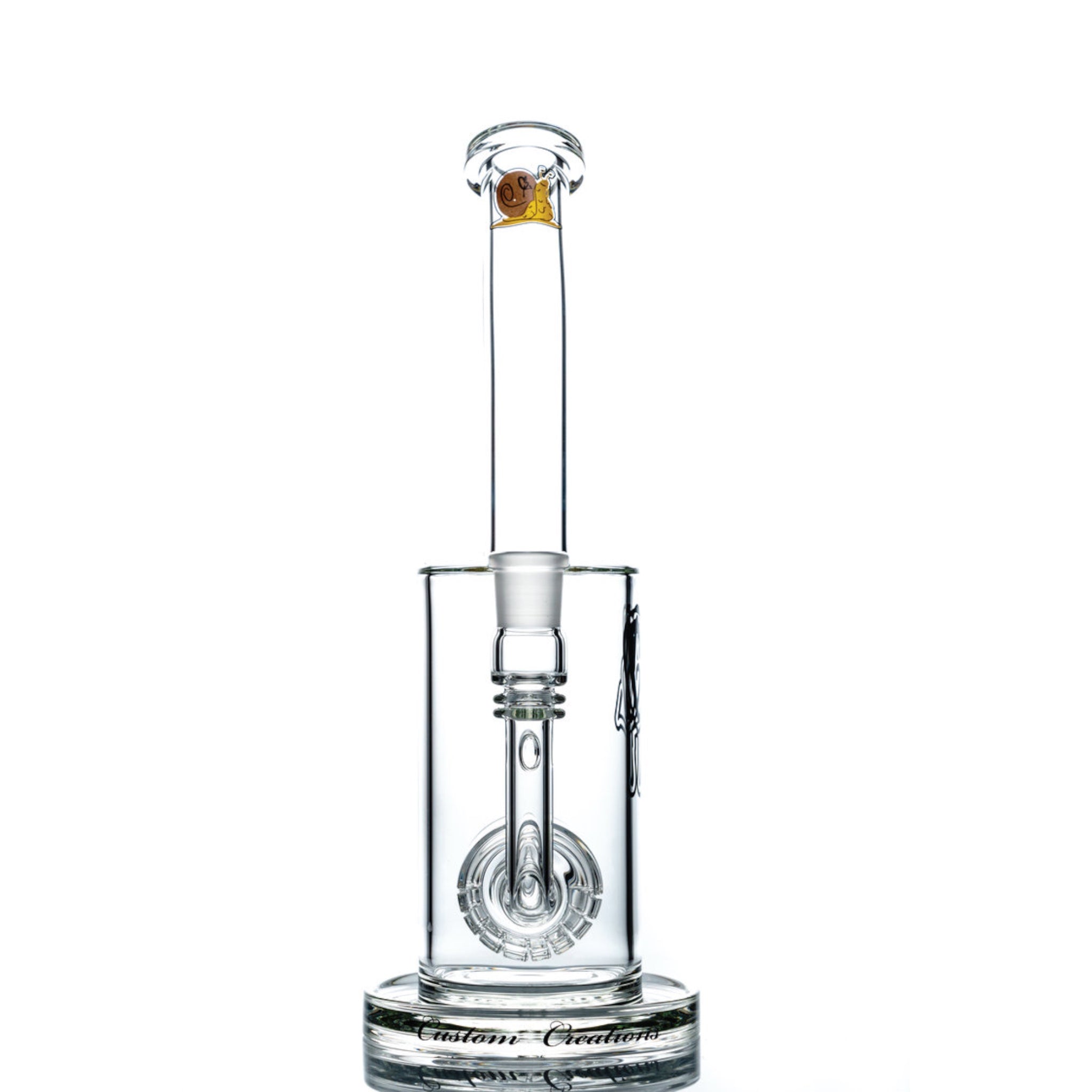 Custom Creations - Tall Clear Bubbler Bong With Triple Barrel Perc - Trip1