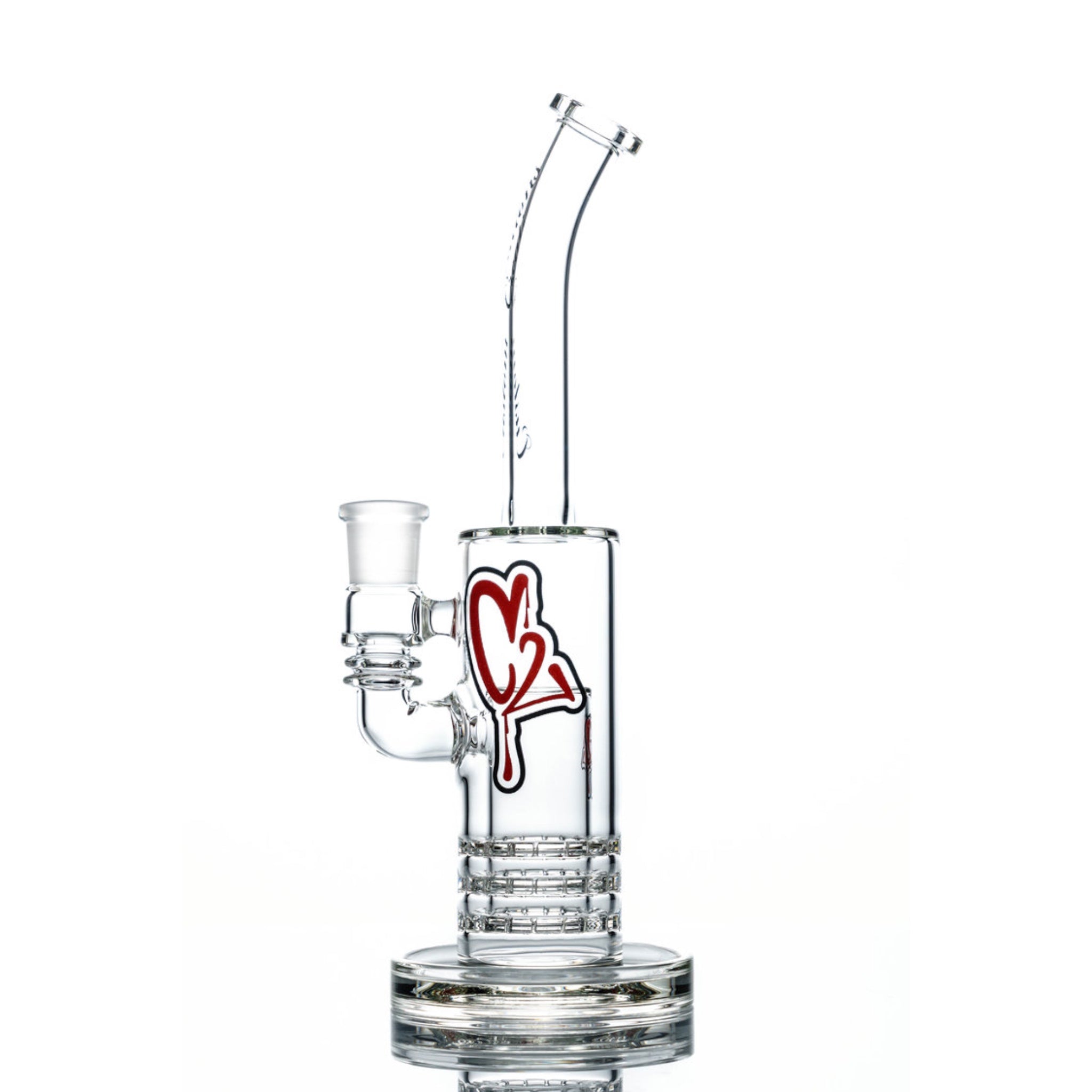 C2 Custom Creations Small Clear Bubbler With Triple Ratchet Perc FBS-50TR