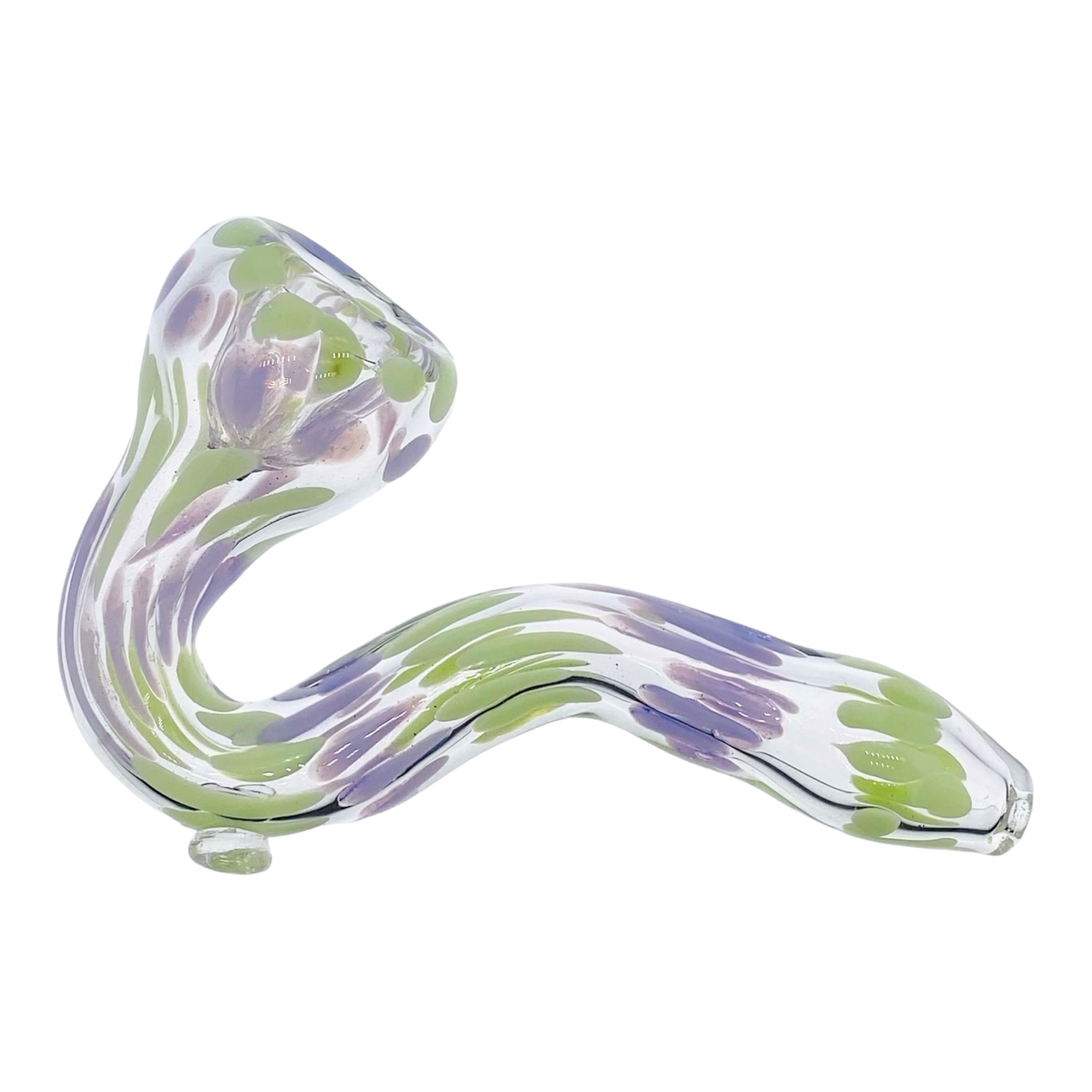 Purple and Green Spots Sherlock Glass Hand Pipe