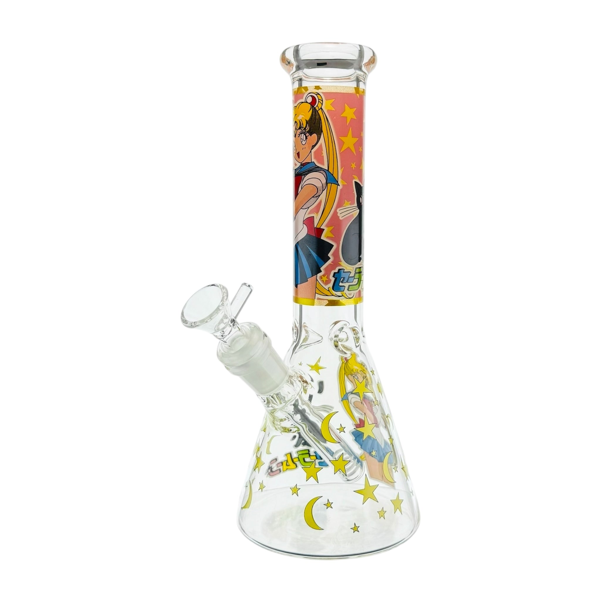 cute Blonde Anime Girl With Black Cat 10 Inch Water Pipe