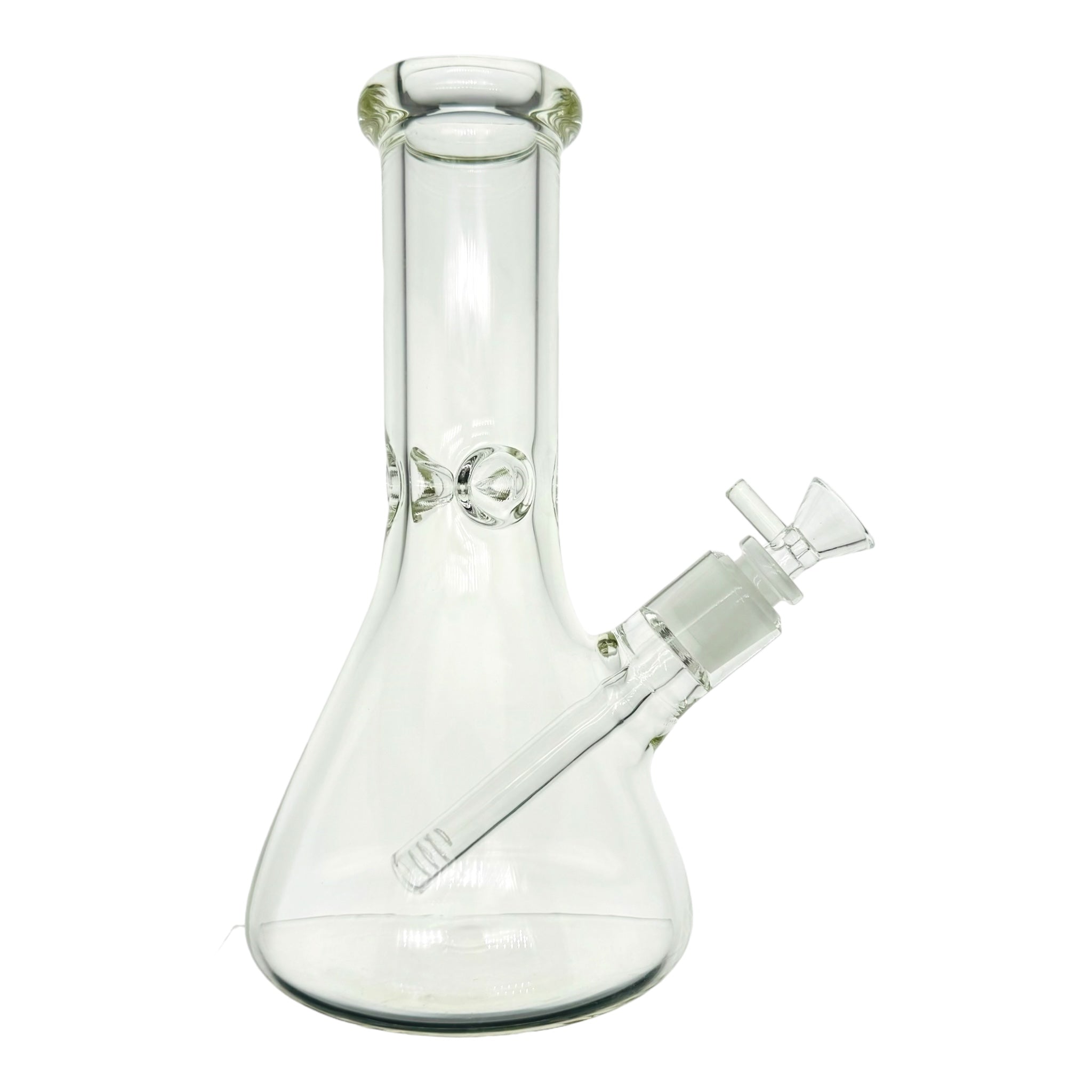 9mm Thick 10 Inch Clear Beaker Glass Bong With Wide Neck