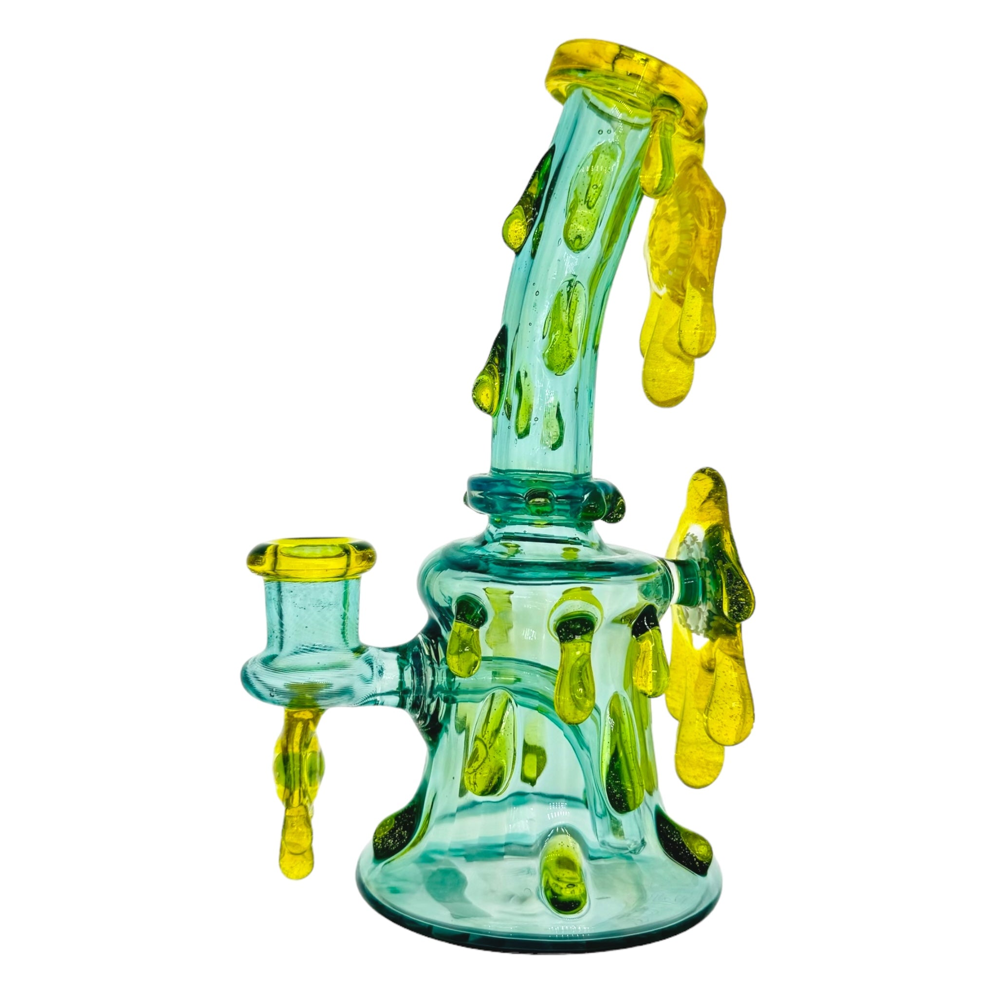 EBOX Glass Art - Heady glass Custom Dab Rig Honey Oil Drip & Matching Drop Down