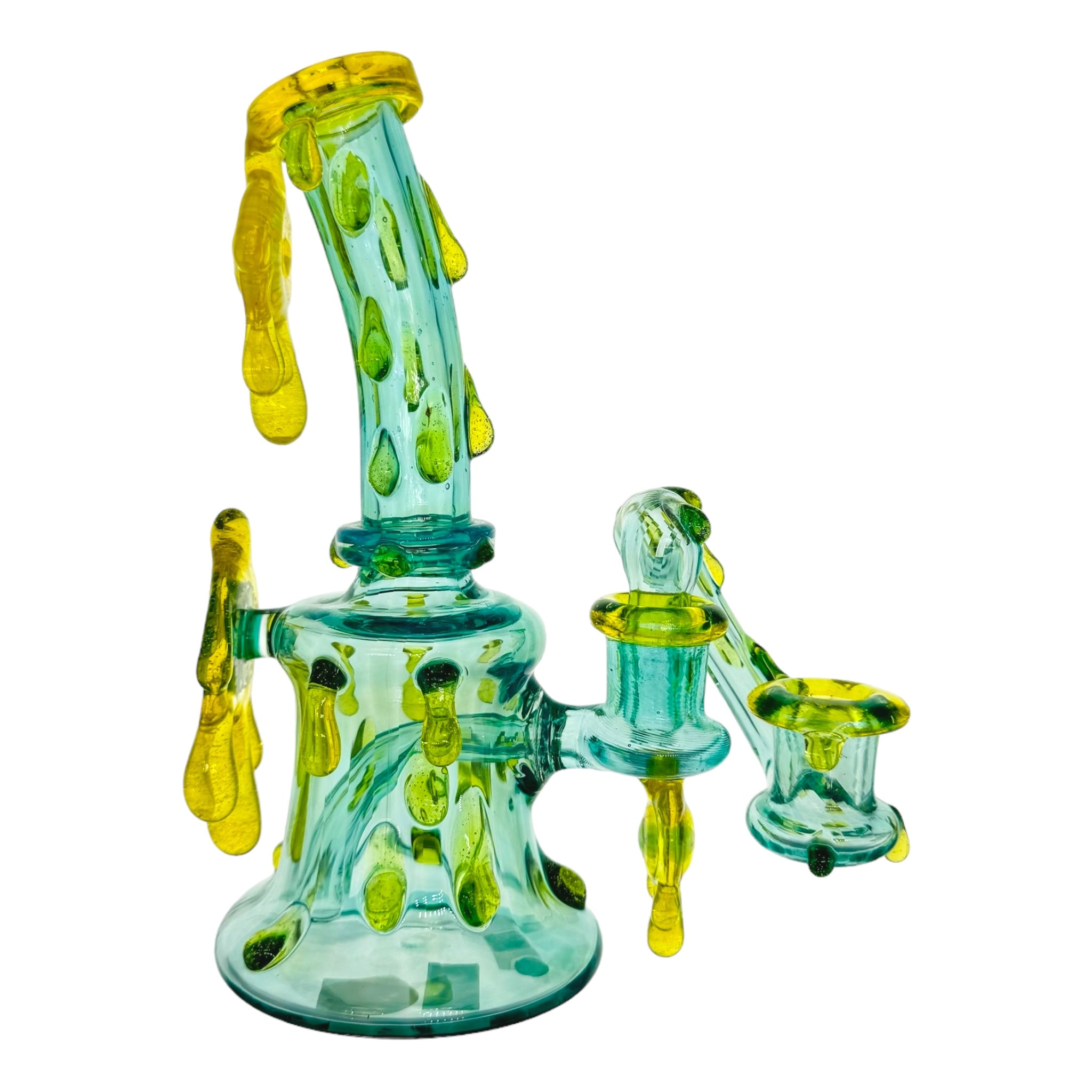 EBOX Glass Art - Heady glass Custom Dab Rig Honey Oil Drip & Matching Drop Down