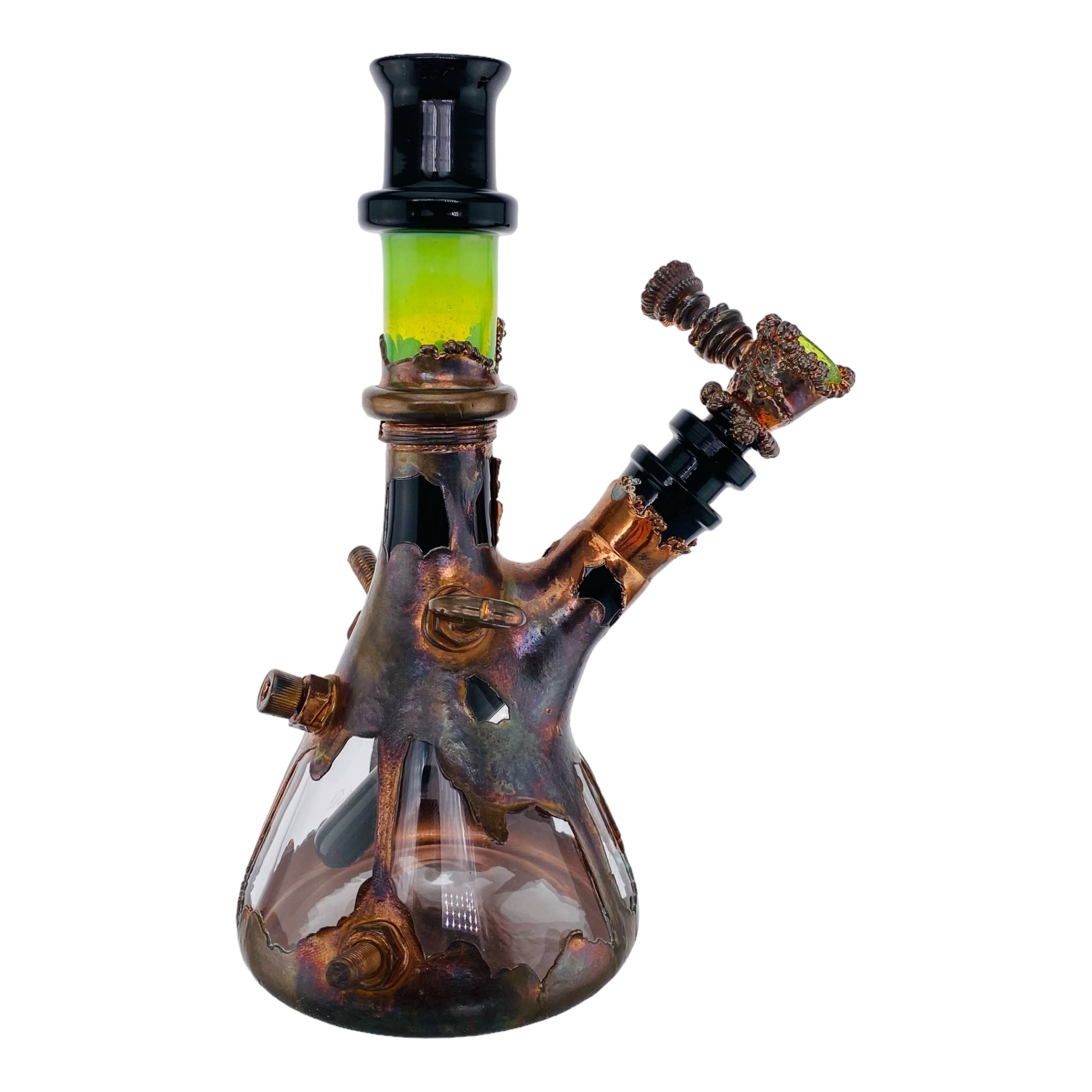 heady glass bong by Snic Barnes Glass Bong With Copper Electroforming for sale