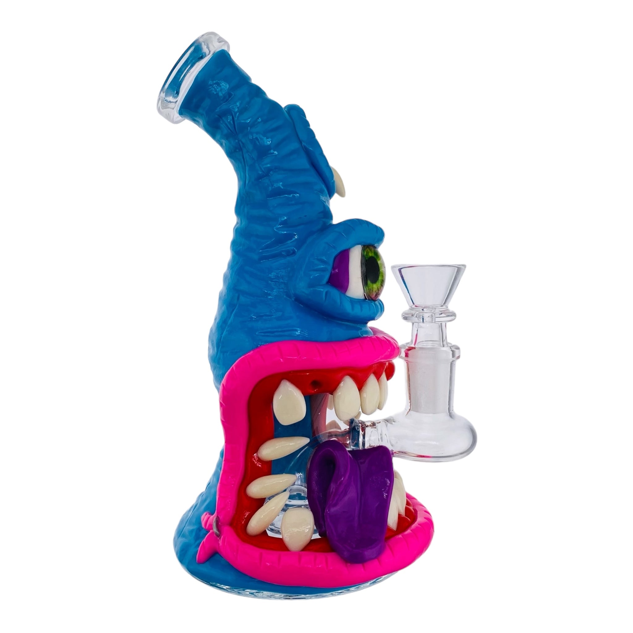 cute mini Blue and Pink Cyclops Monster Bong