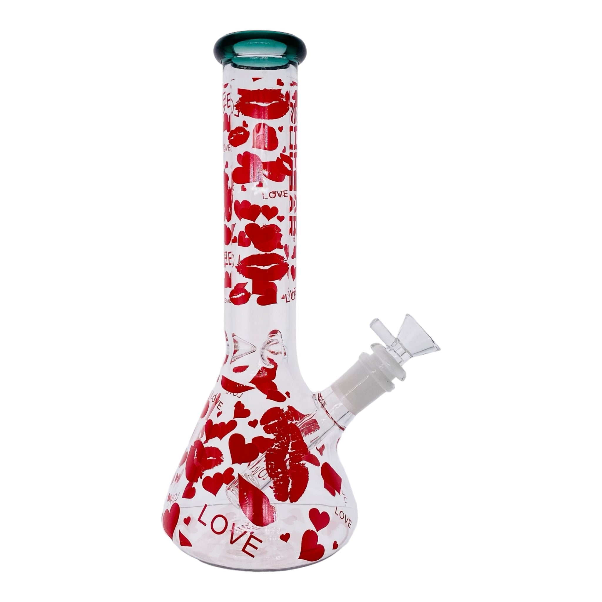 Pulsar Glass Hearts And Kisses Beaker Bong 10 Inches