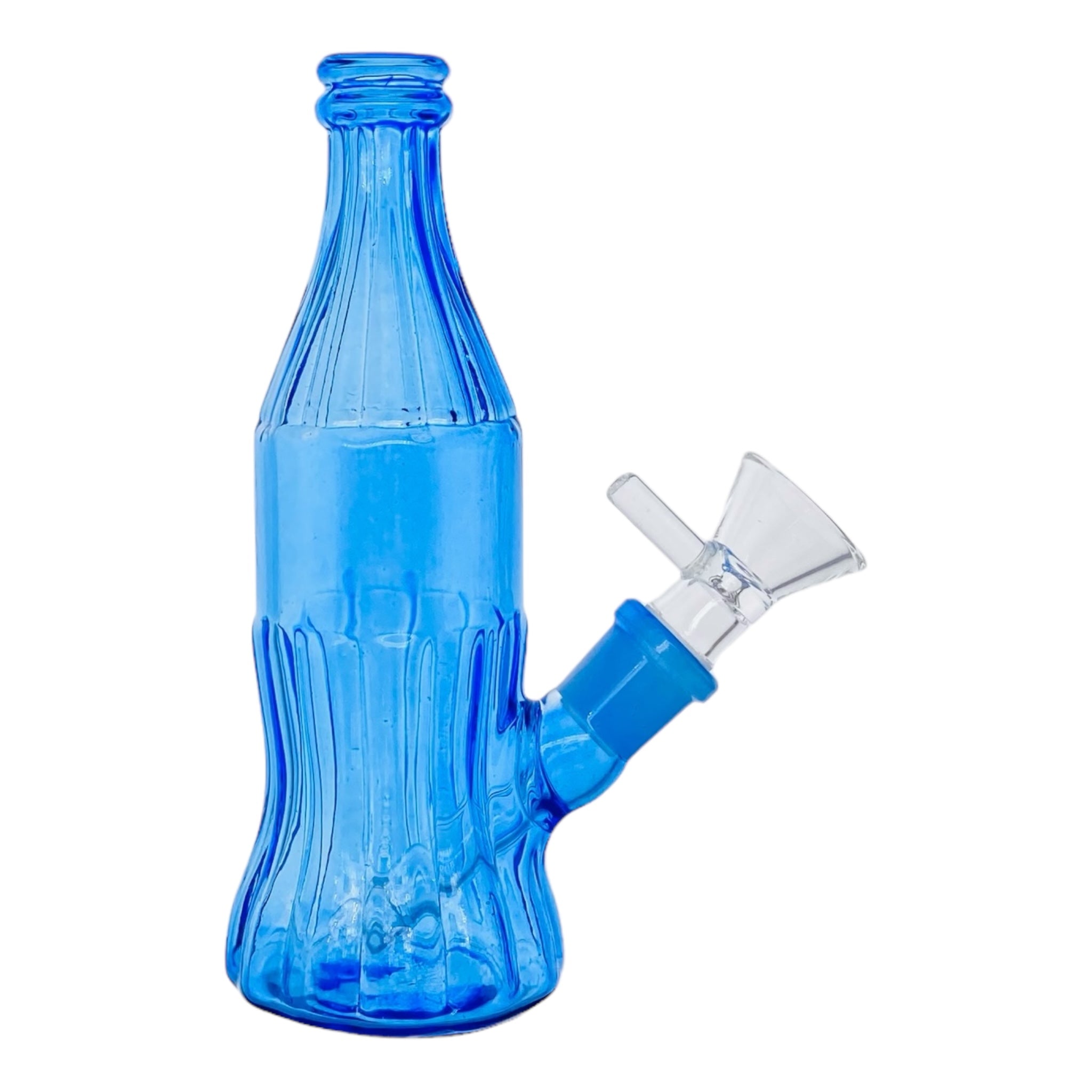 mini Glass Cola Bottle Bong Blue 14mm