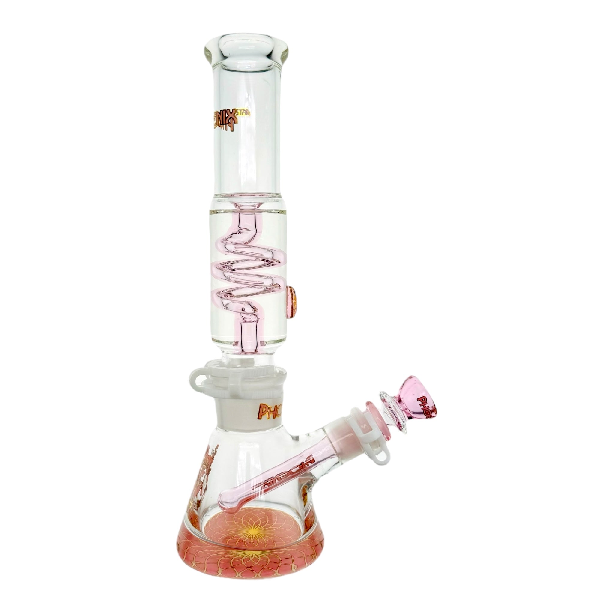 Phoenix Glass Pink Bong With Glycerin Coil