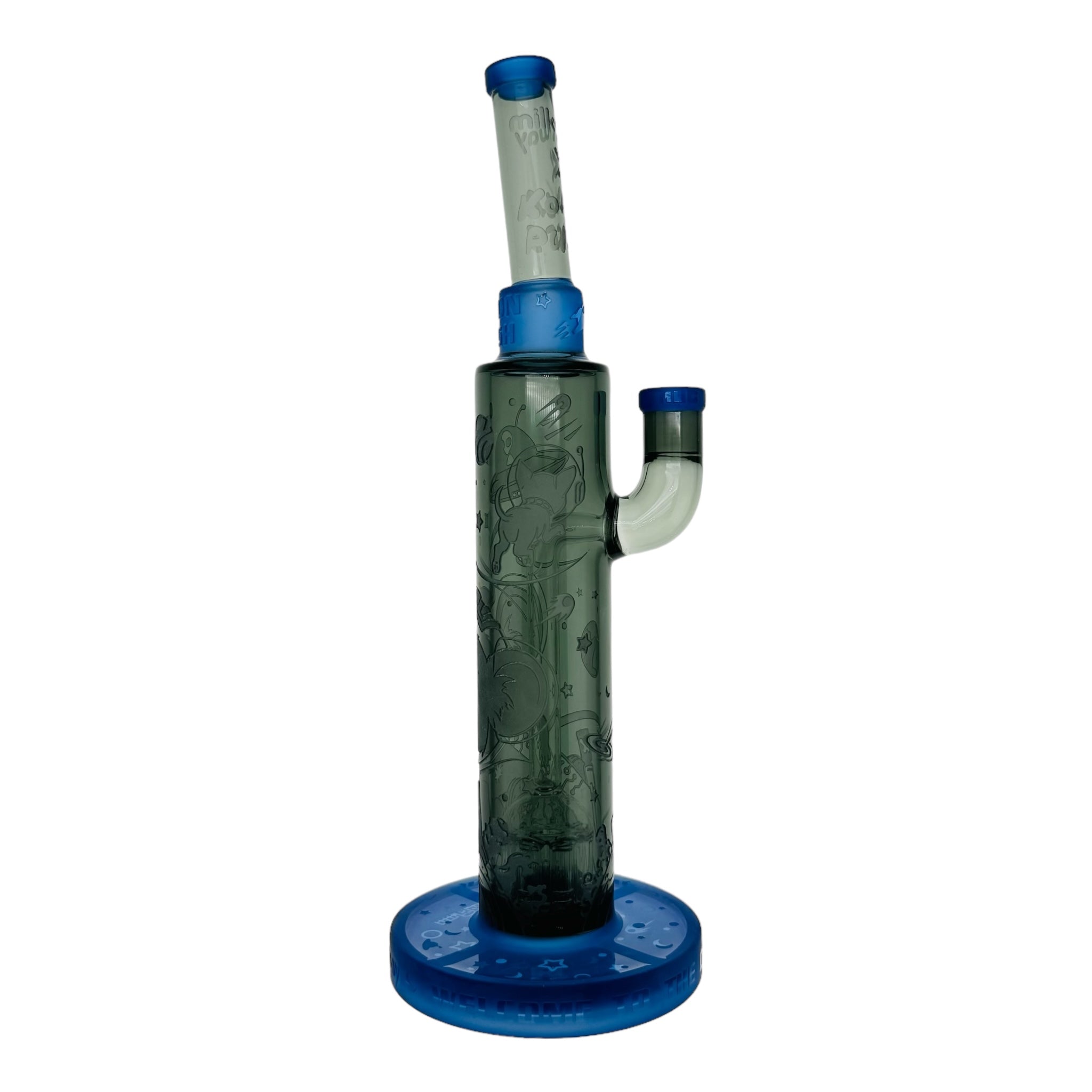 Milkyway Glass and Koala Puffs Moon Sesh 12” Dab Rig Or Bong for cannabis Black And Blue