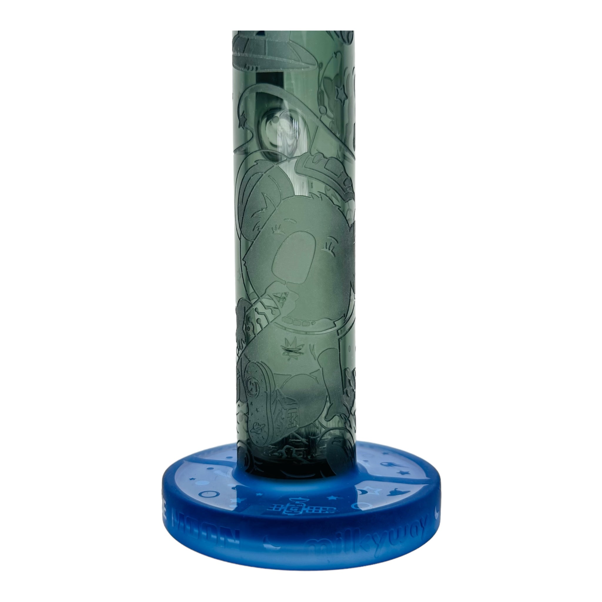 Milkyway Glass and Koala Puffs Moon Sesh 12” Dab Rig Or Bong for cannabis Black And Blue