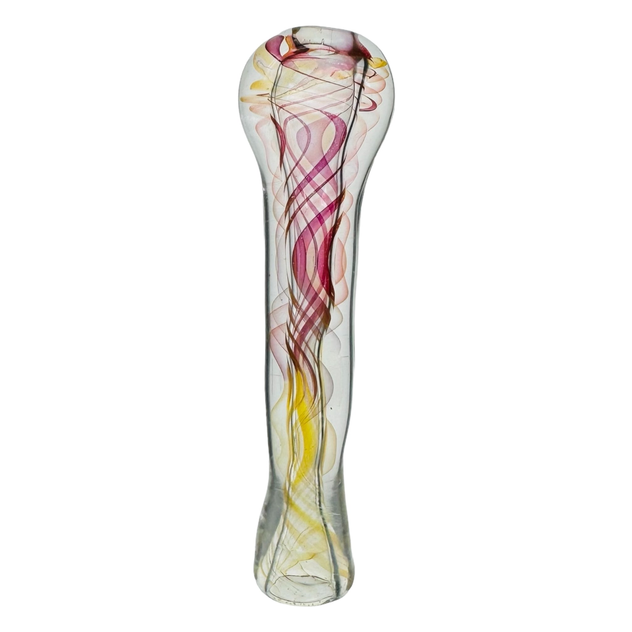 Pink Gold Fuming Inside Out Explosion Glass Chillum Pipe