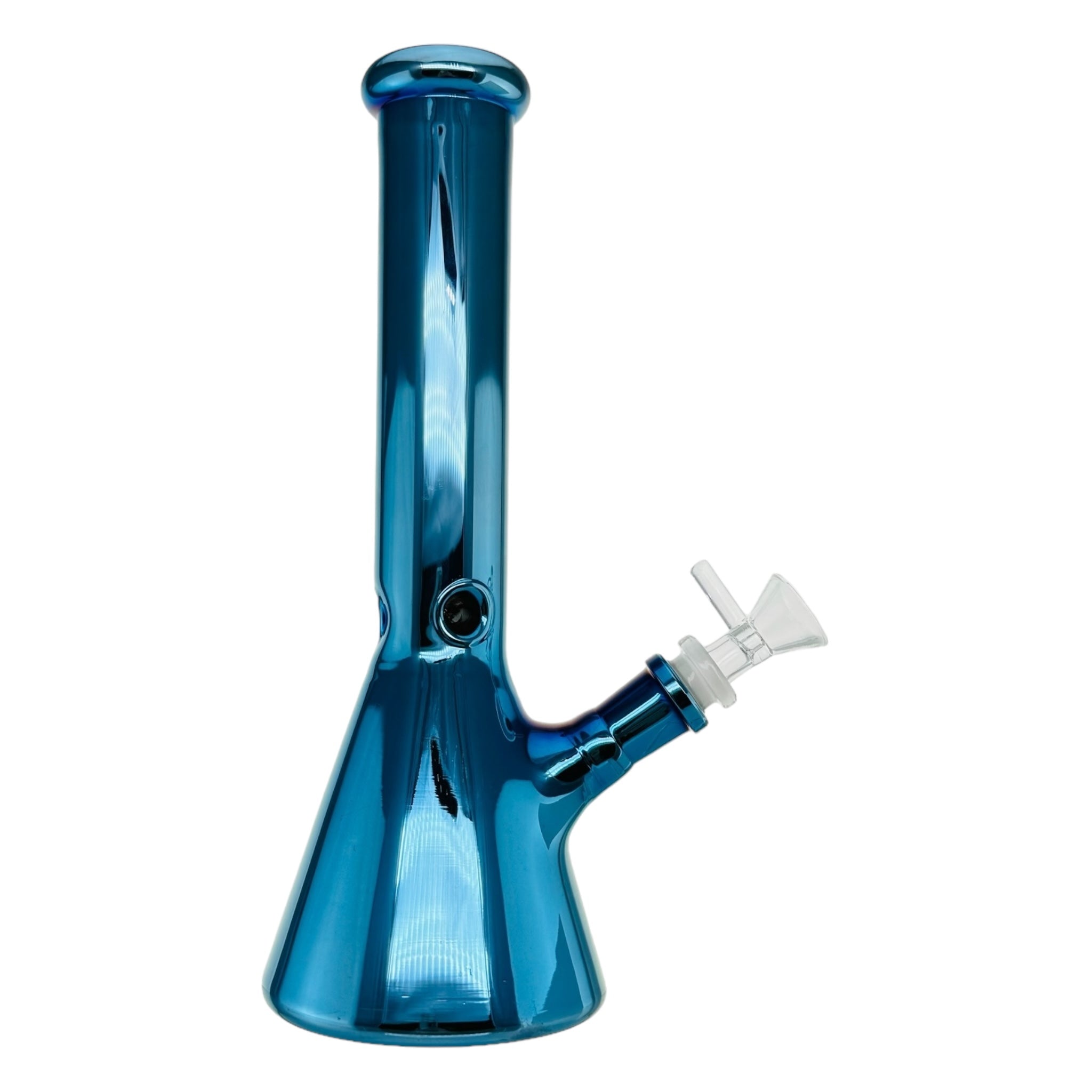 Blue Metallic Beaker Base Glass Bong