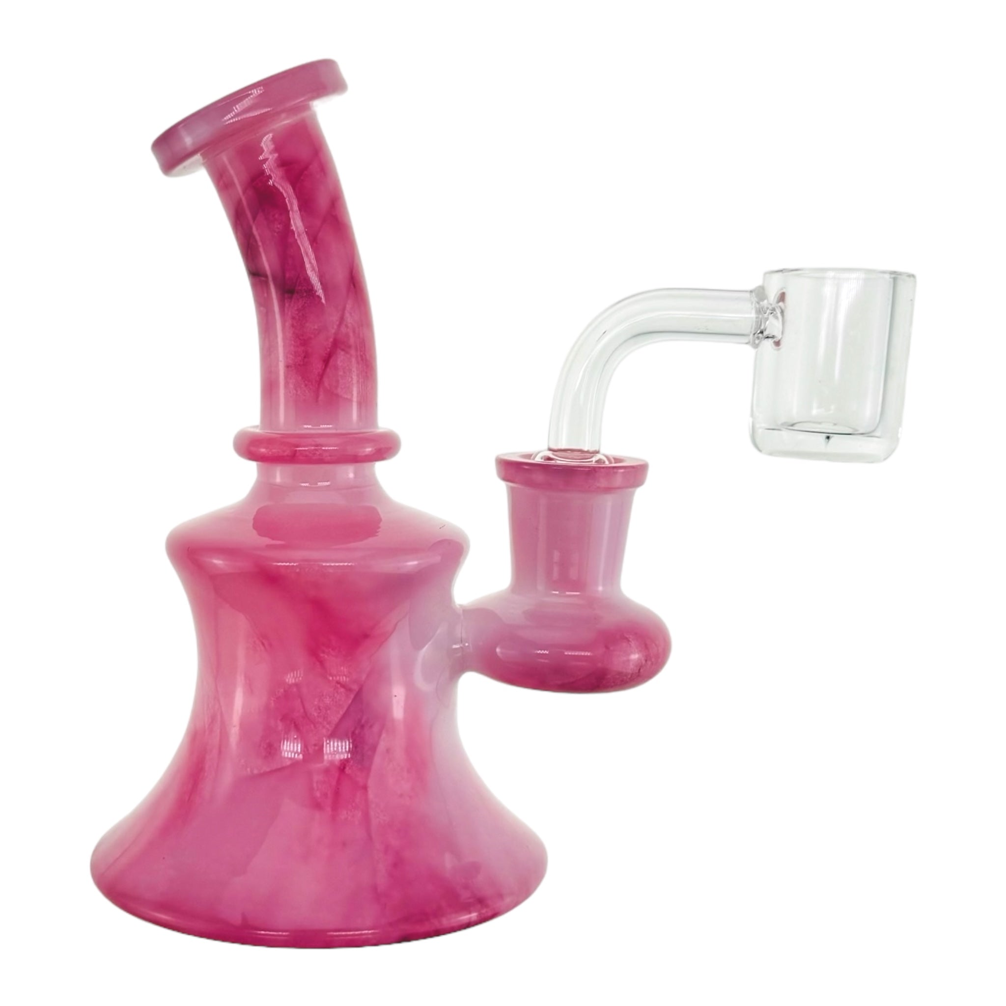 Mini Pink Dab Rig With 14mm Banger Hanger