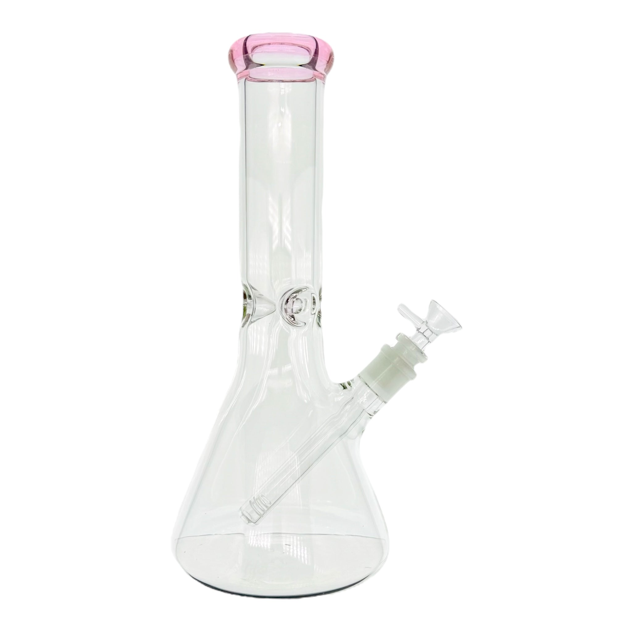 cute pink bong with clear glass