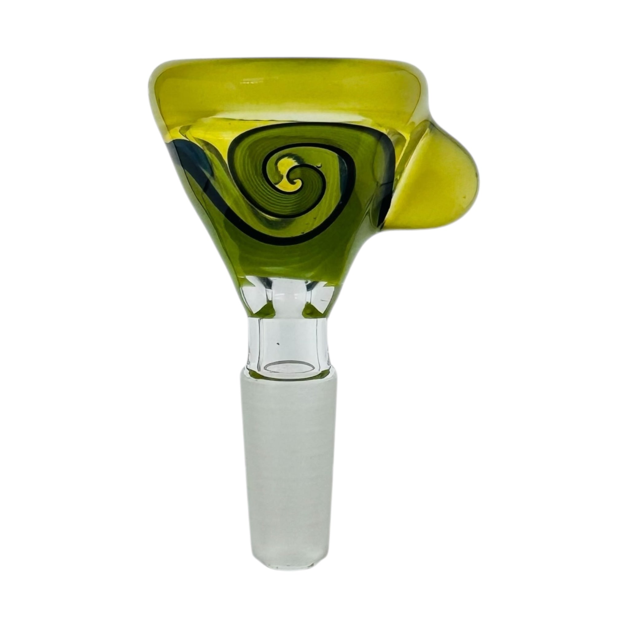 N3RD Glass 10mm Flower Large Bowl Green Twirl