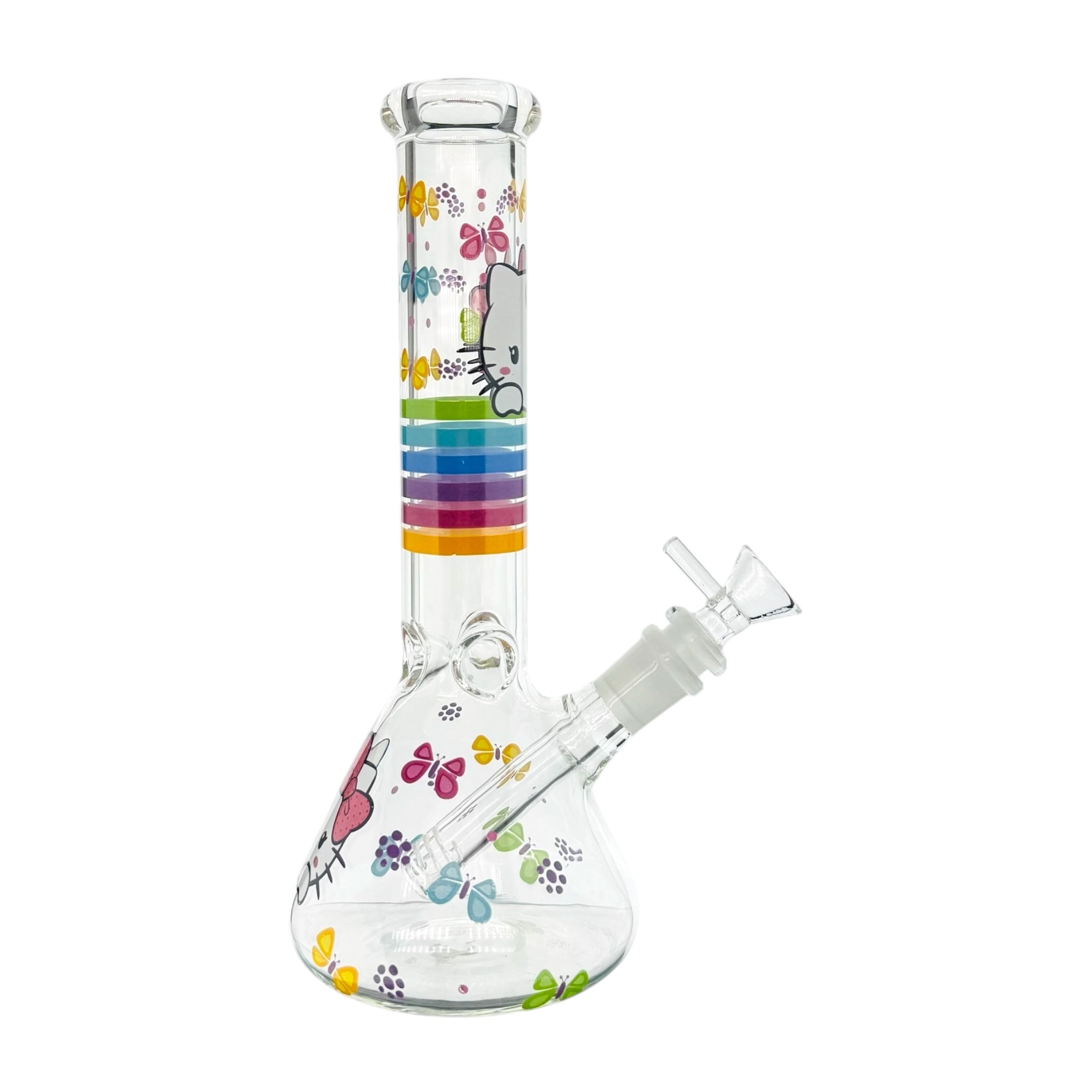 girly Hello Kitty Bong With Butterflies 8 Inch