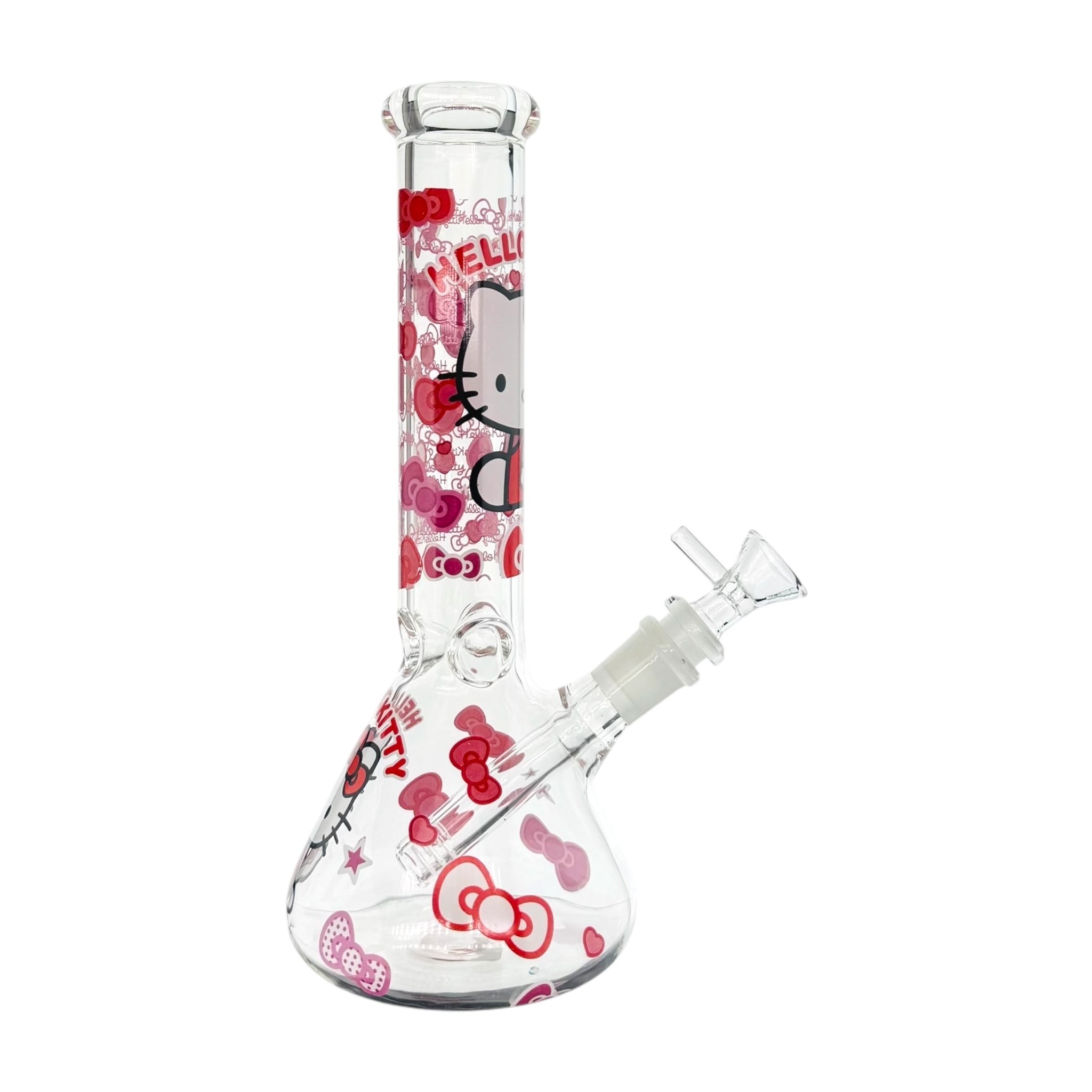girly Hello Kitty Bong With Pink Hearts 8 Inch