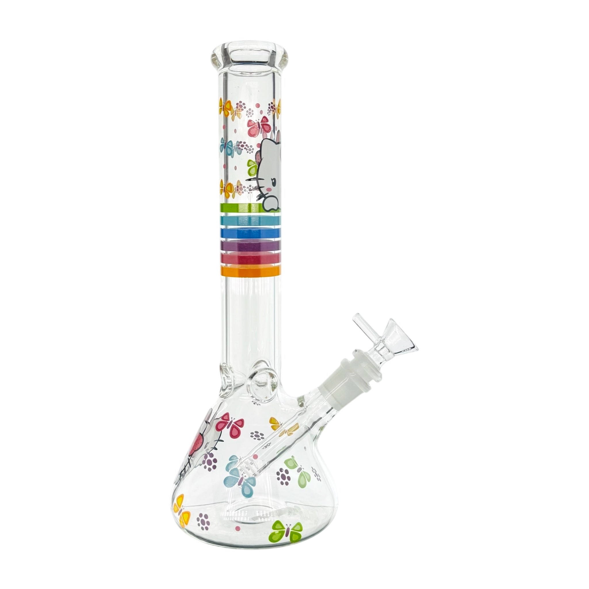 girly Hello Kitty Bong With Butterflies 10 Inch