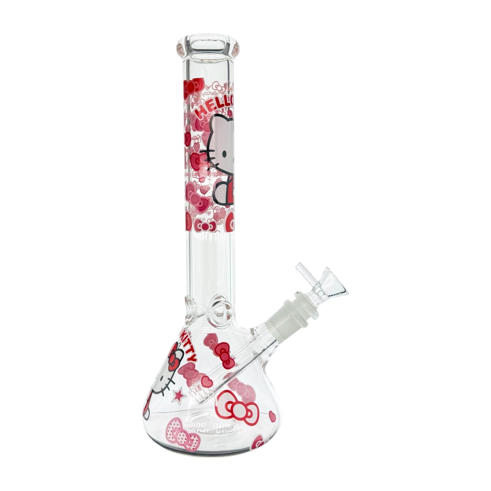 girly Hello Kitty Bong With Pink Hearts 10 Inch