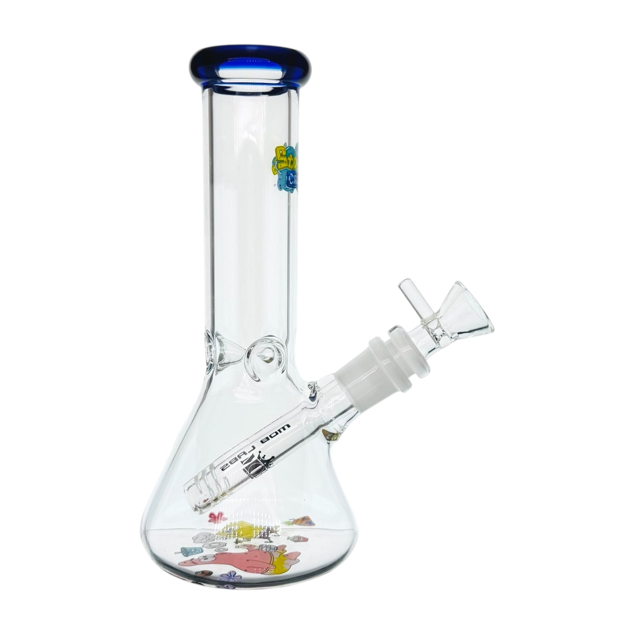 small 8 inch glass beaker bong with stoner sponge bob square pants and patrick star theme